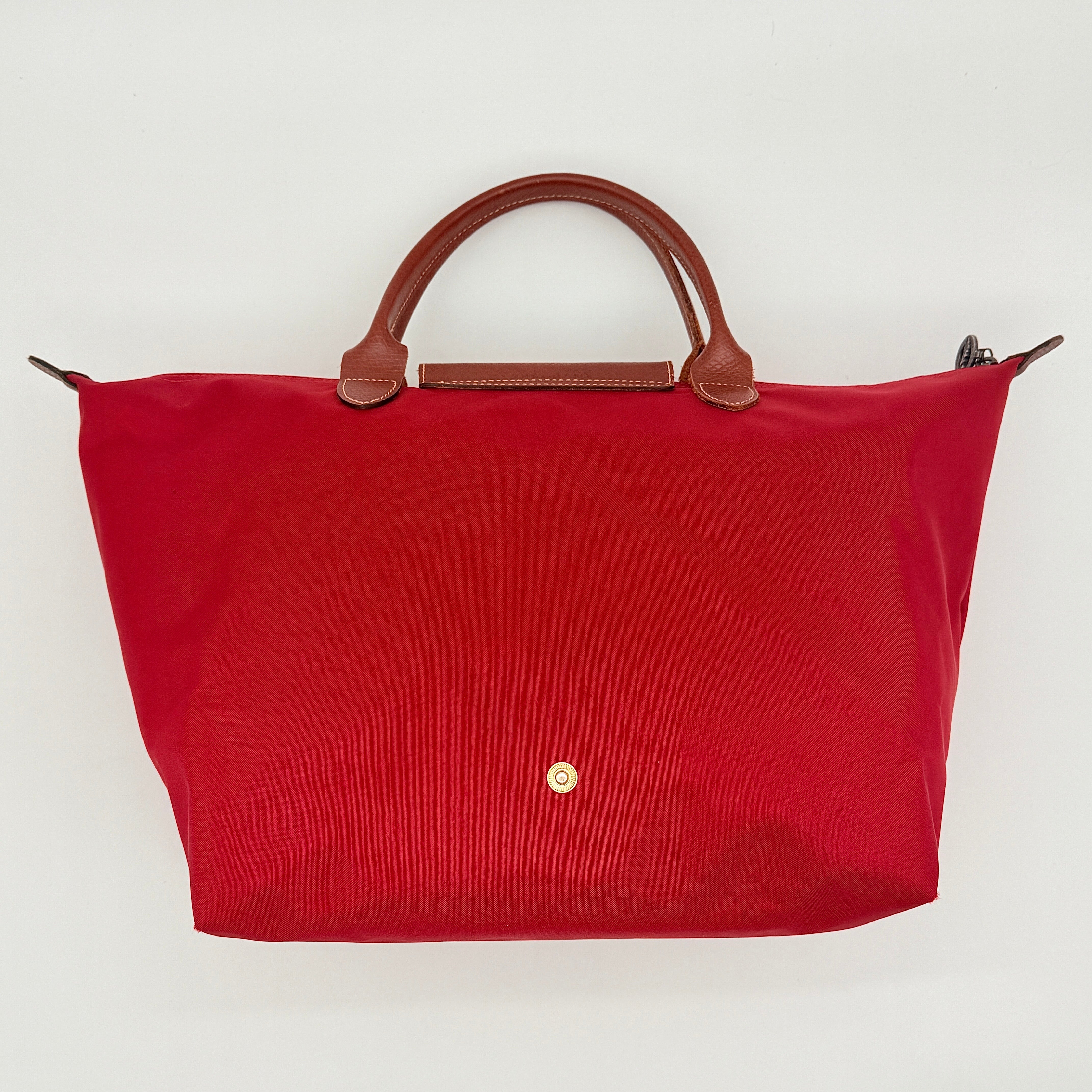 Longchamp Le Pliage Nylon Tote Bag Red/Brown
