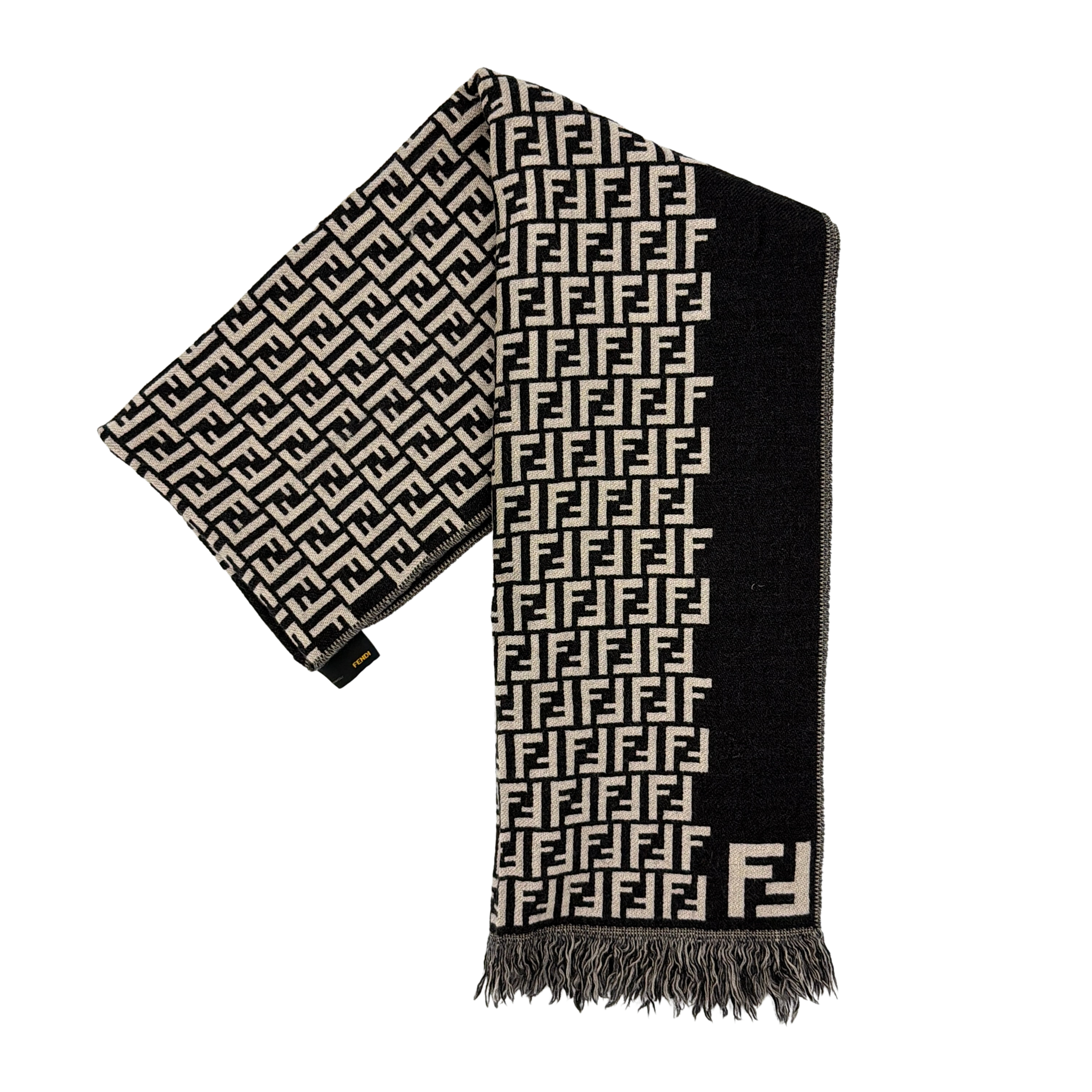 Fendi FF Zucca Wool Scarf Black/Grey