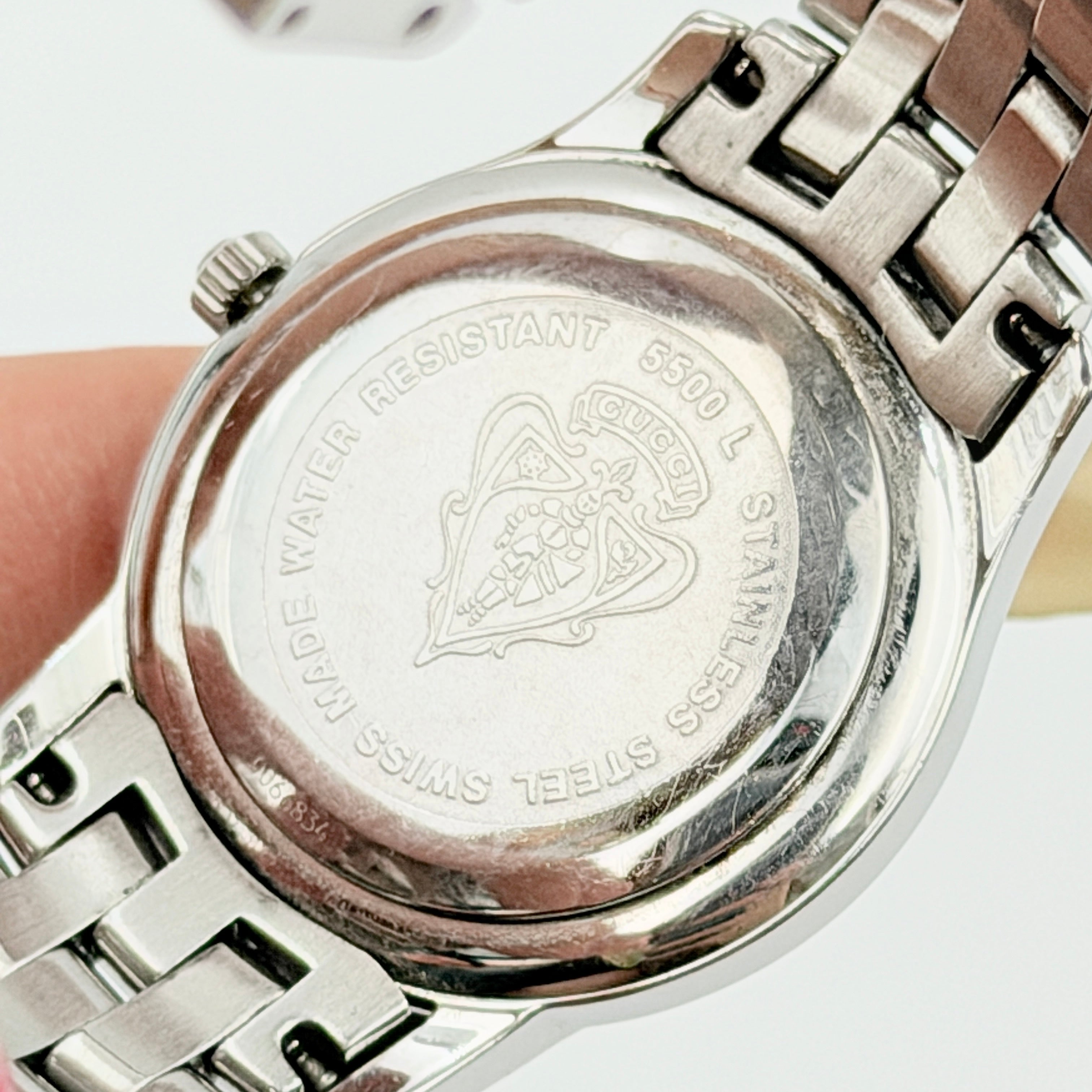 Gucci 5500L Black Dial Stainless Steel Watch