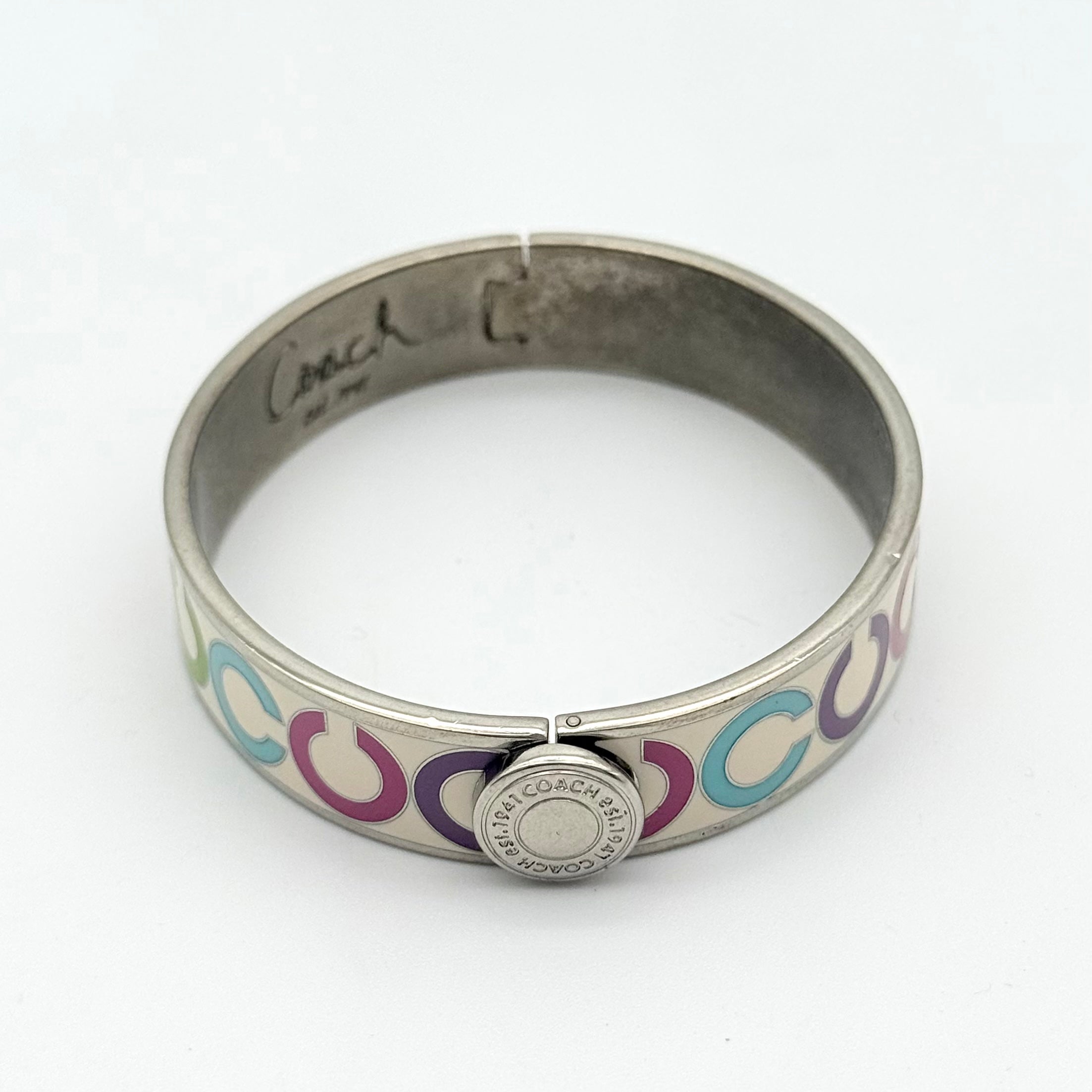Coach Enamel Bangle Bracelet Multicolor