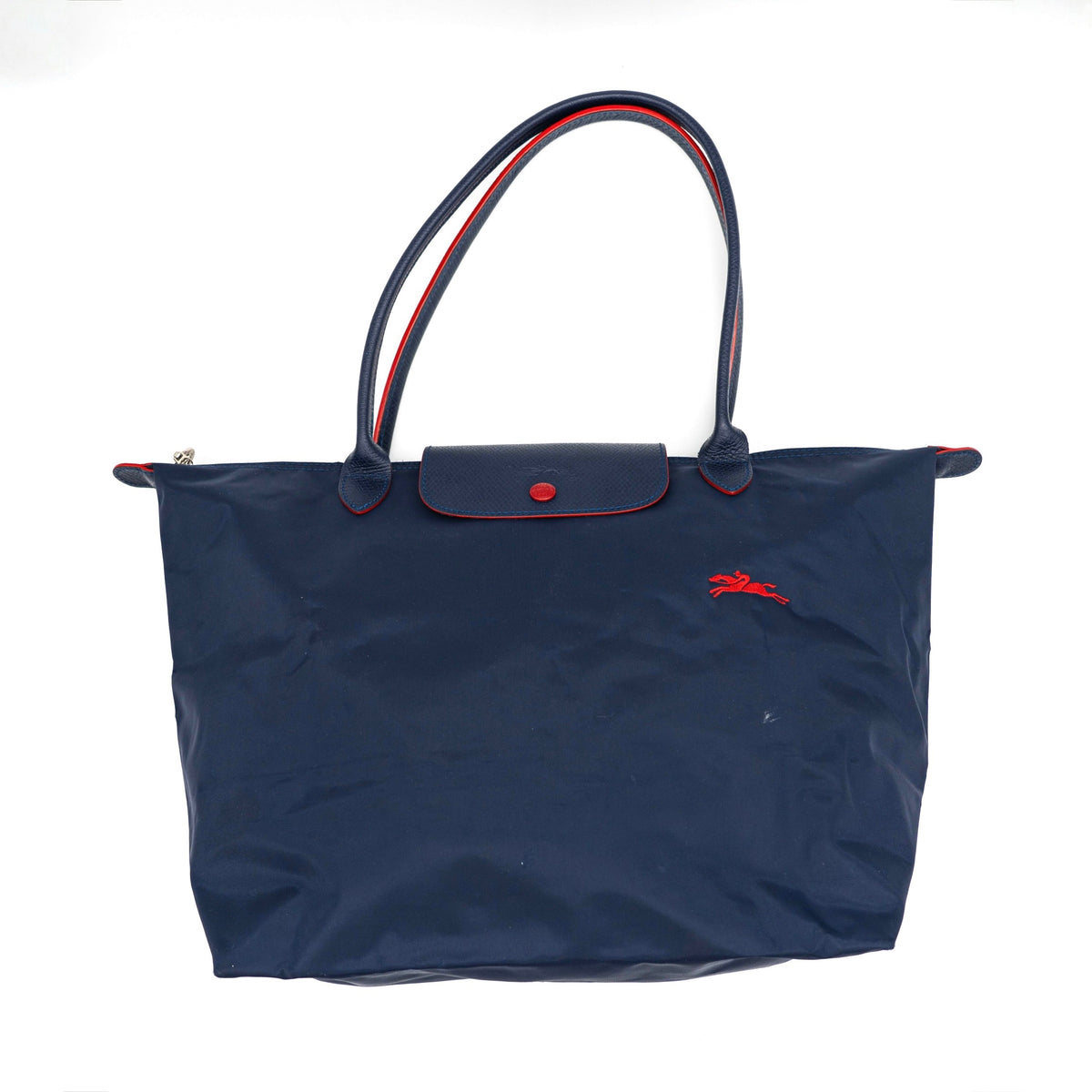 Longchamp Le Pliage Club Tote Bab Navy Blue/Red