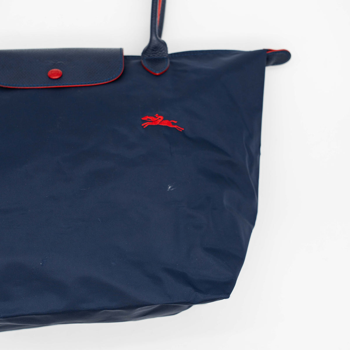 Longchamp Le Pliage Club Tote Bab Navy Blue/Red