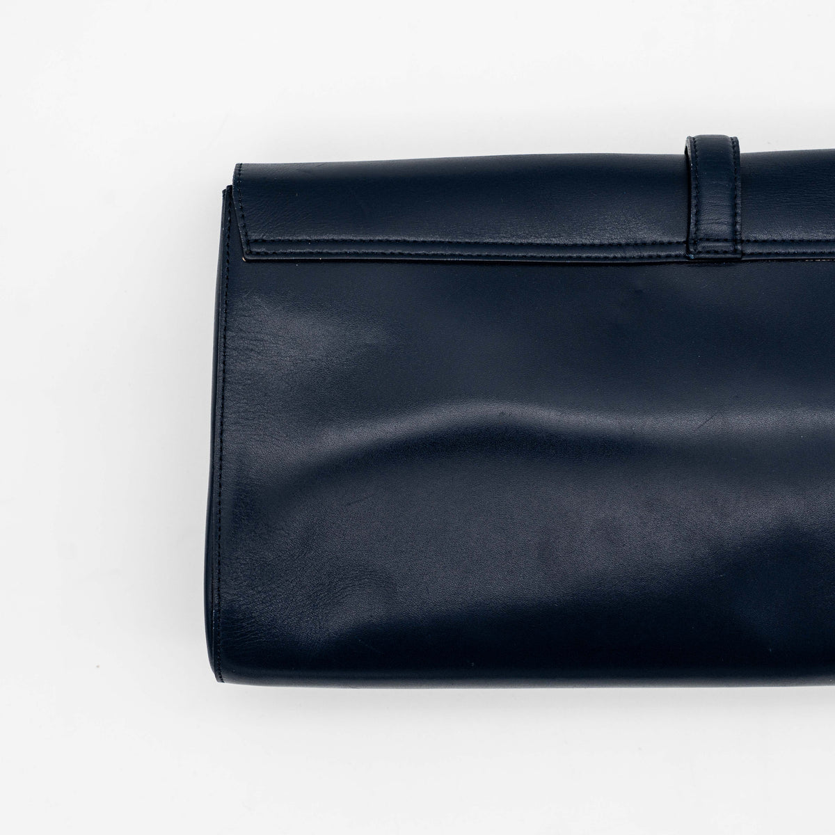 Samantha Thavasa LAPLUME Leather Clutch Bag Navy Blue