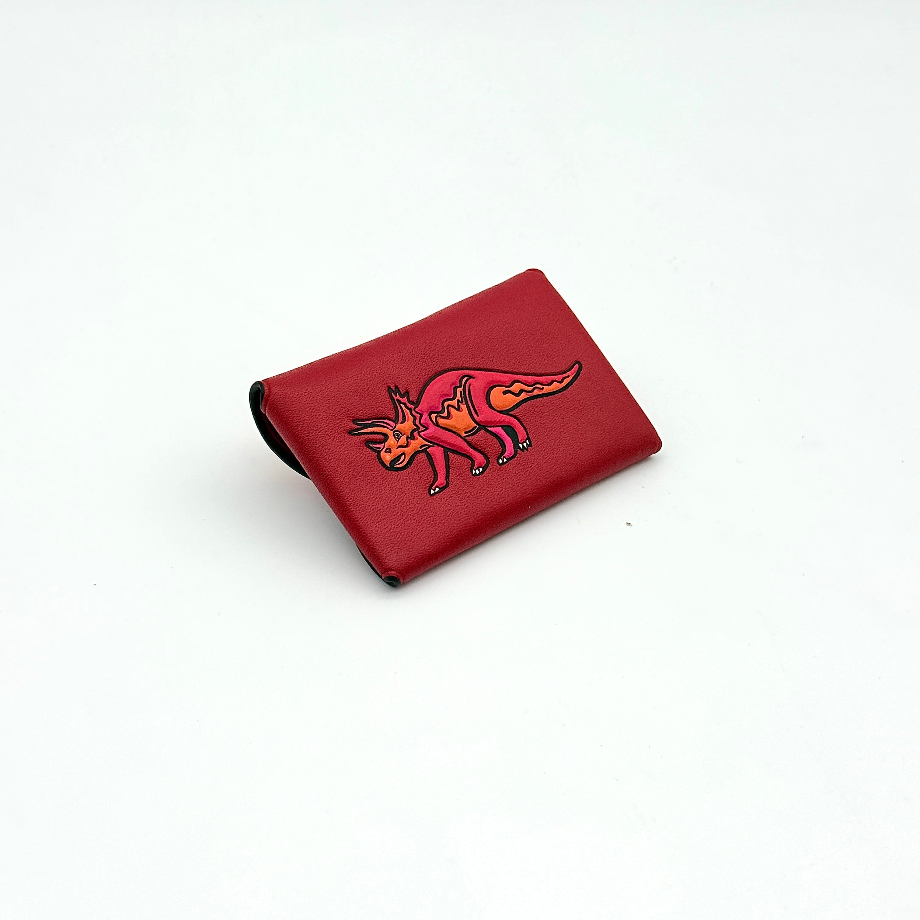 Coach Dinosaur Turnlock Card Case Red