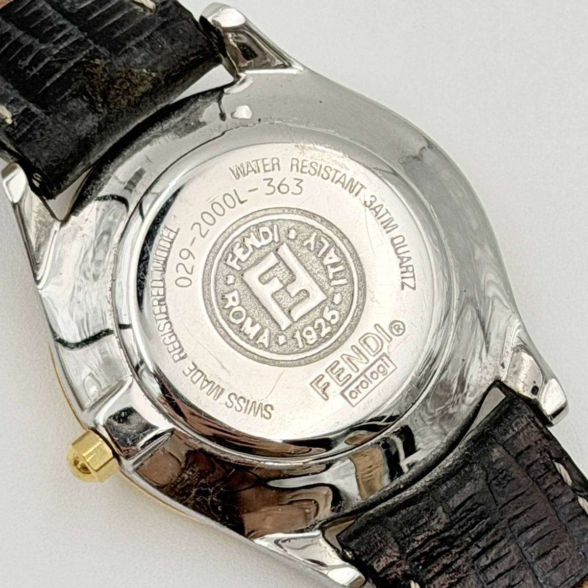 Fendi 2000L Zucca FF Dial Watch Gold/Black