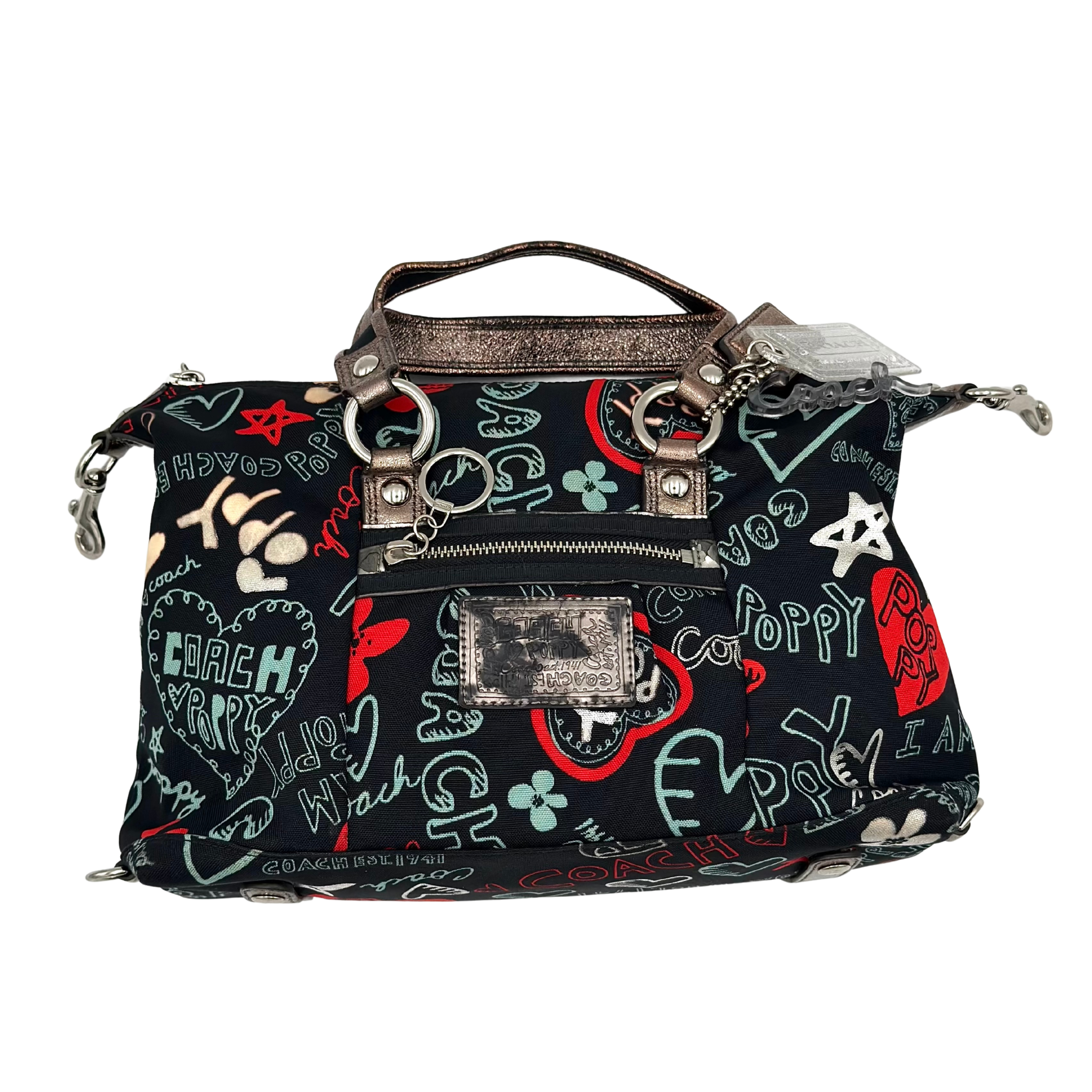 Coach 2Way Poppy Graffiti Lurex Shoulder Bag Multicolor