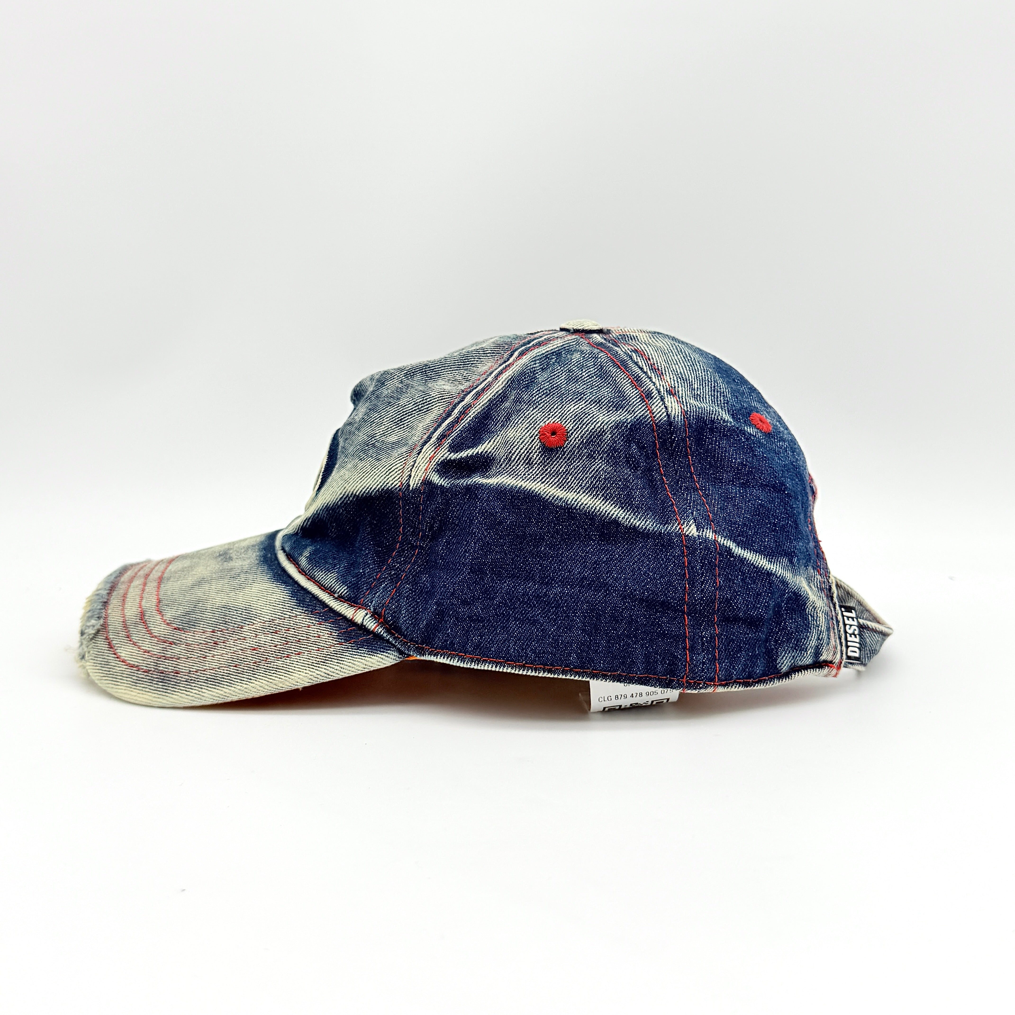 Diesel C-Seymon Distressed Denim Baseball Cap Blue