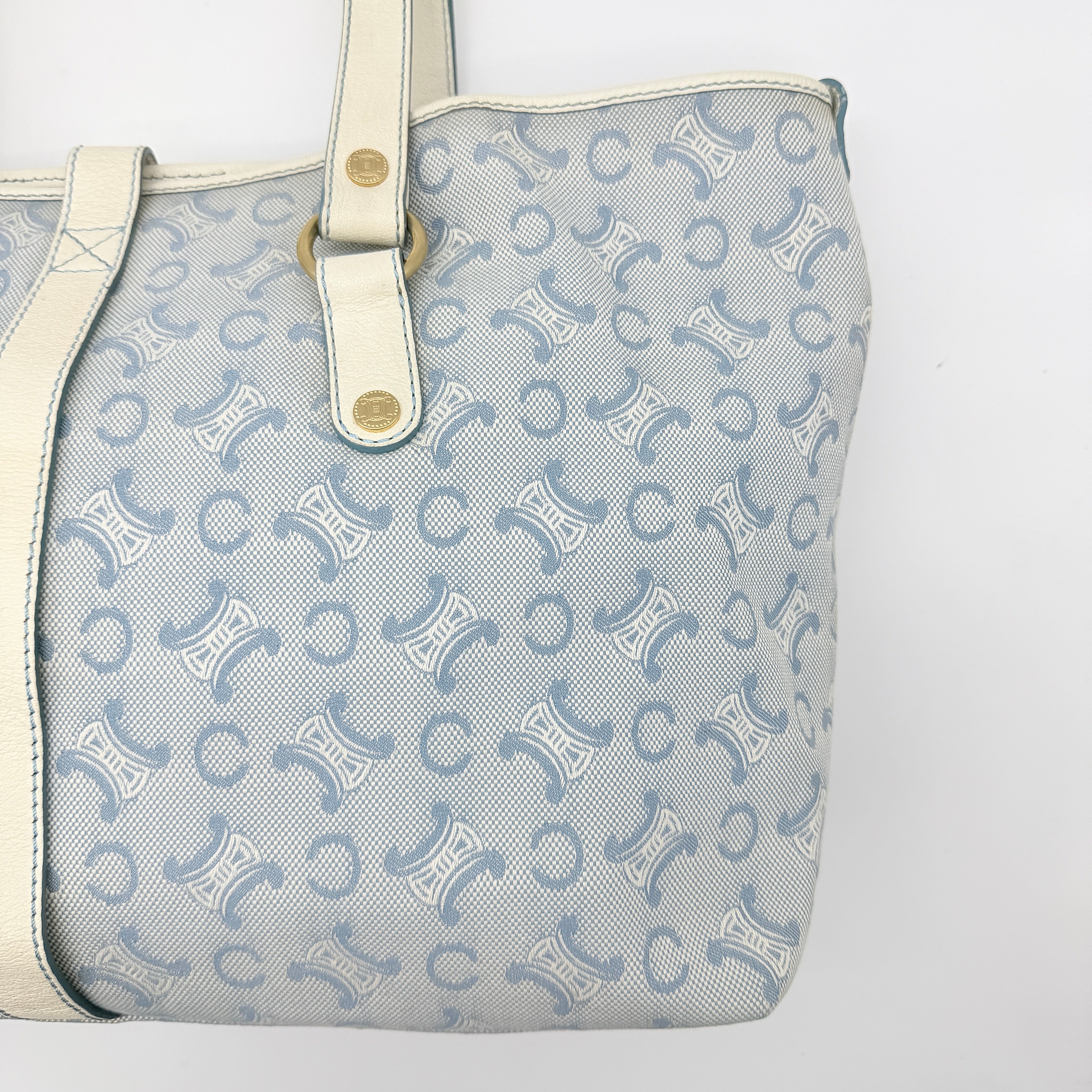 Celine C Macadam Shoulder Bag Blue/White