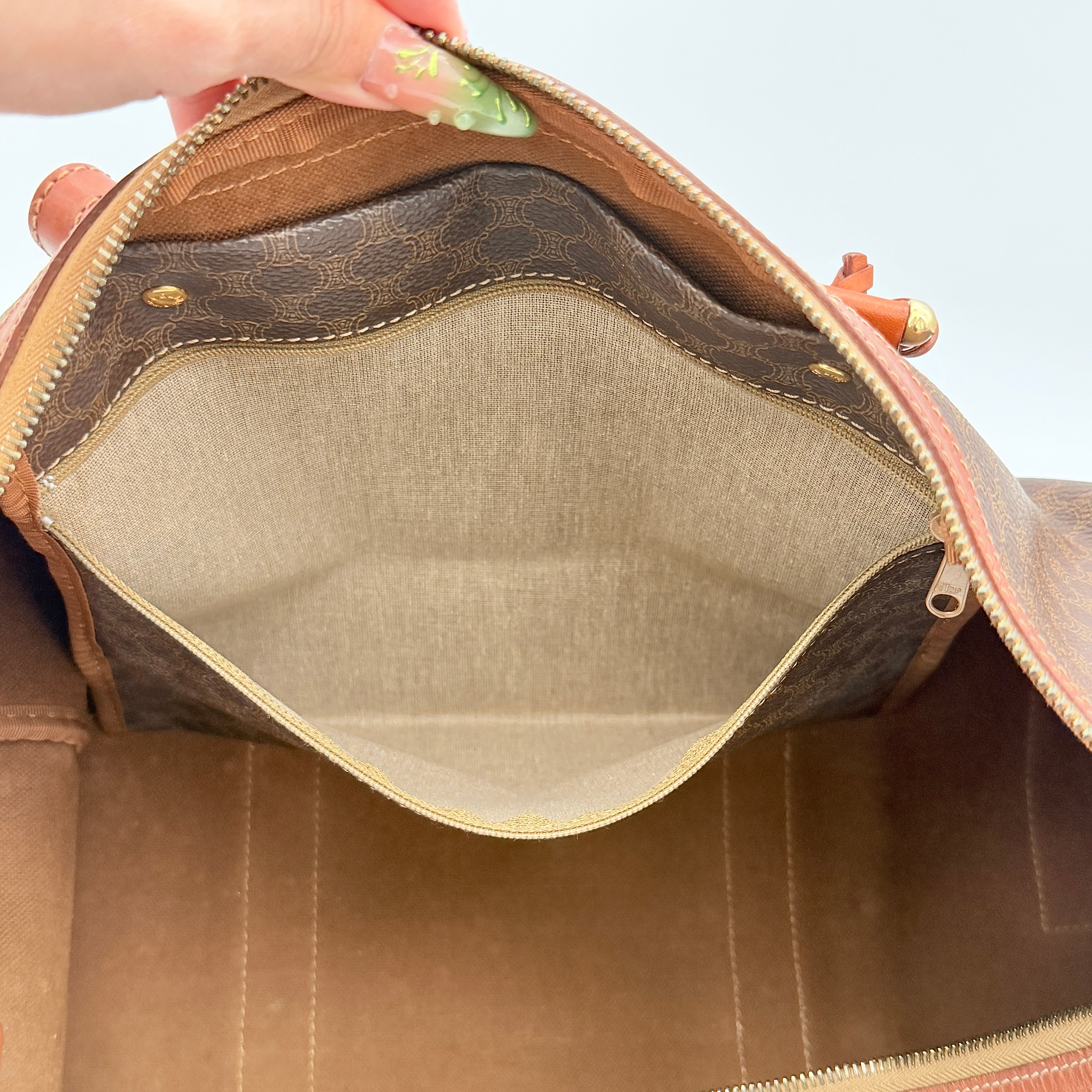 Celine Macadam Triomphe Duffle Bag Brown