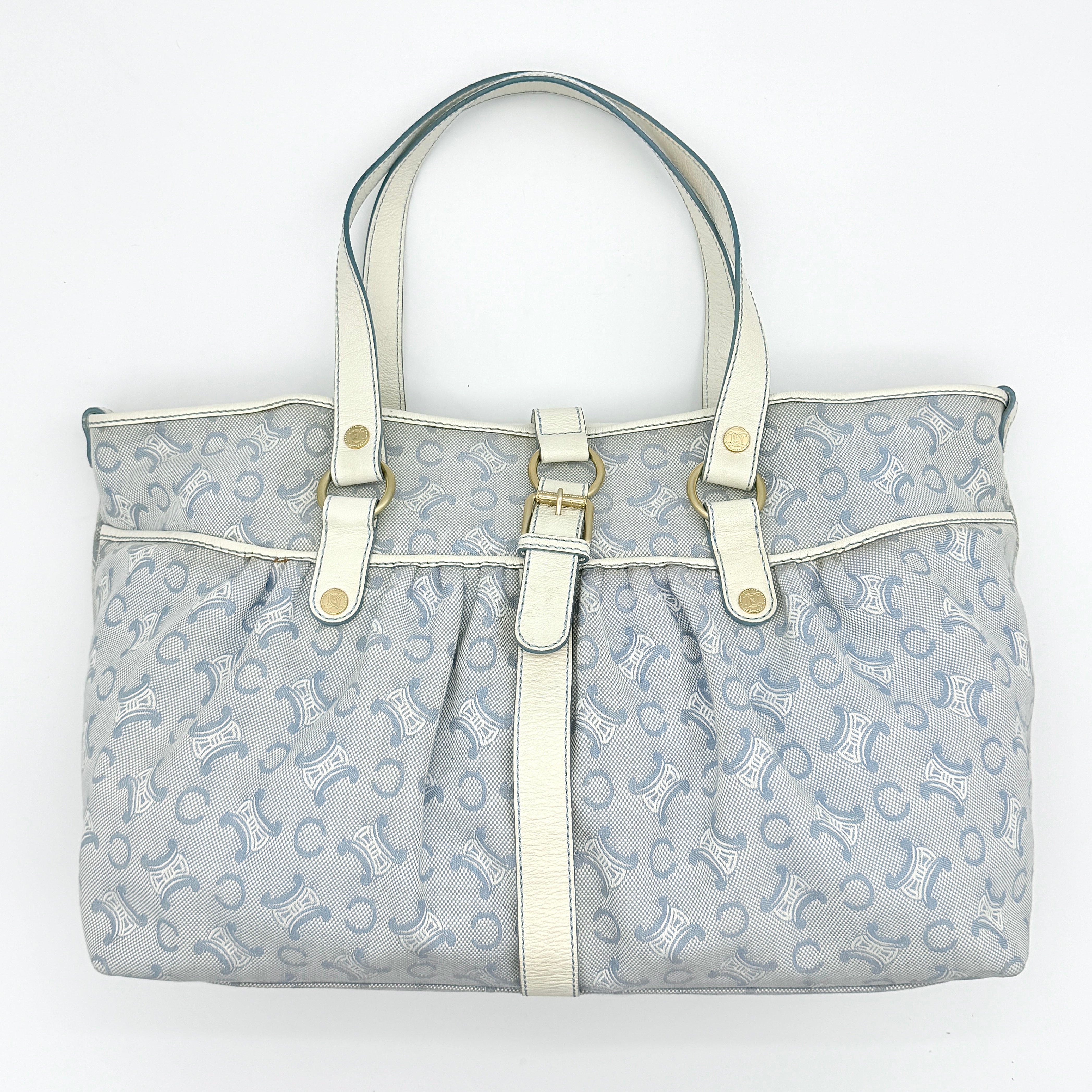 Celine C Macadam Shoulder Bag Blue/White