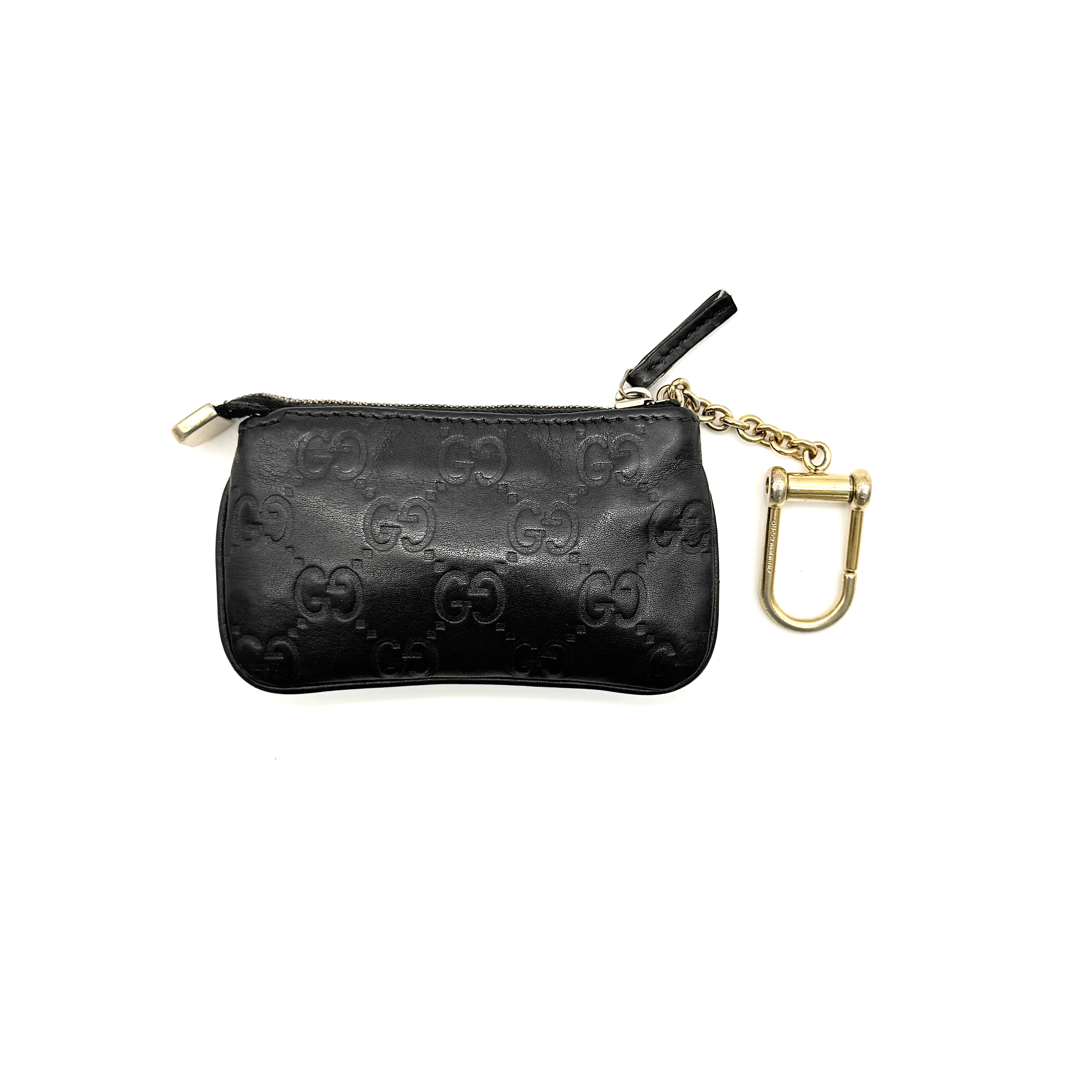 Gucci GG Monogram Guccissima Coin Case Black