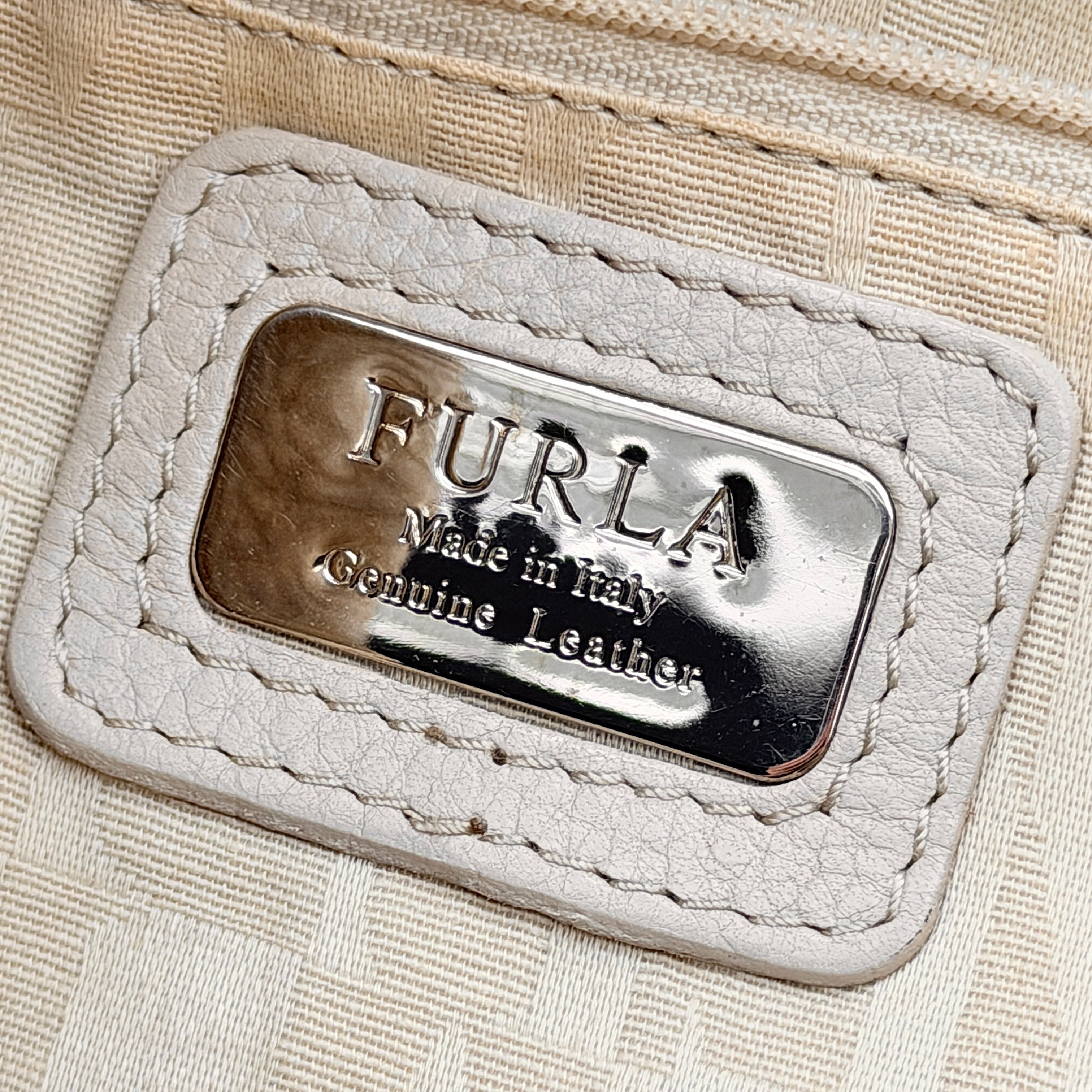 Furla Leather Shoulder Bag Beige