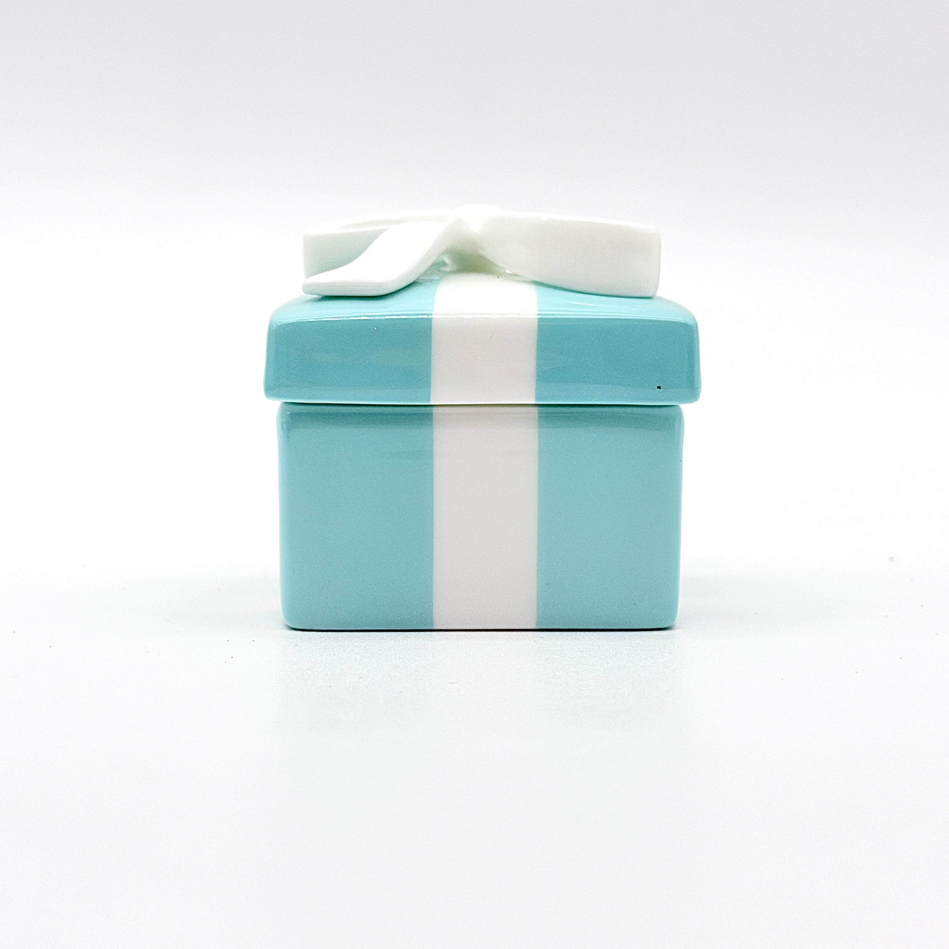 Tiffany & Co. Mini Porcelain Trinket Box Light Blue/White