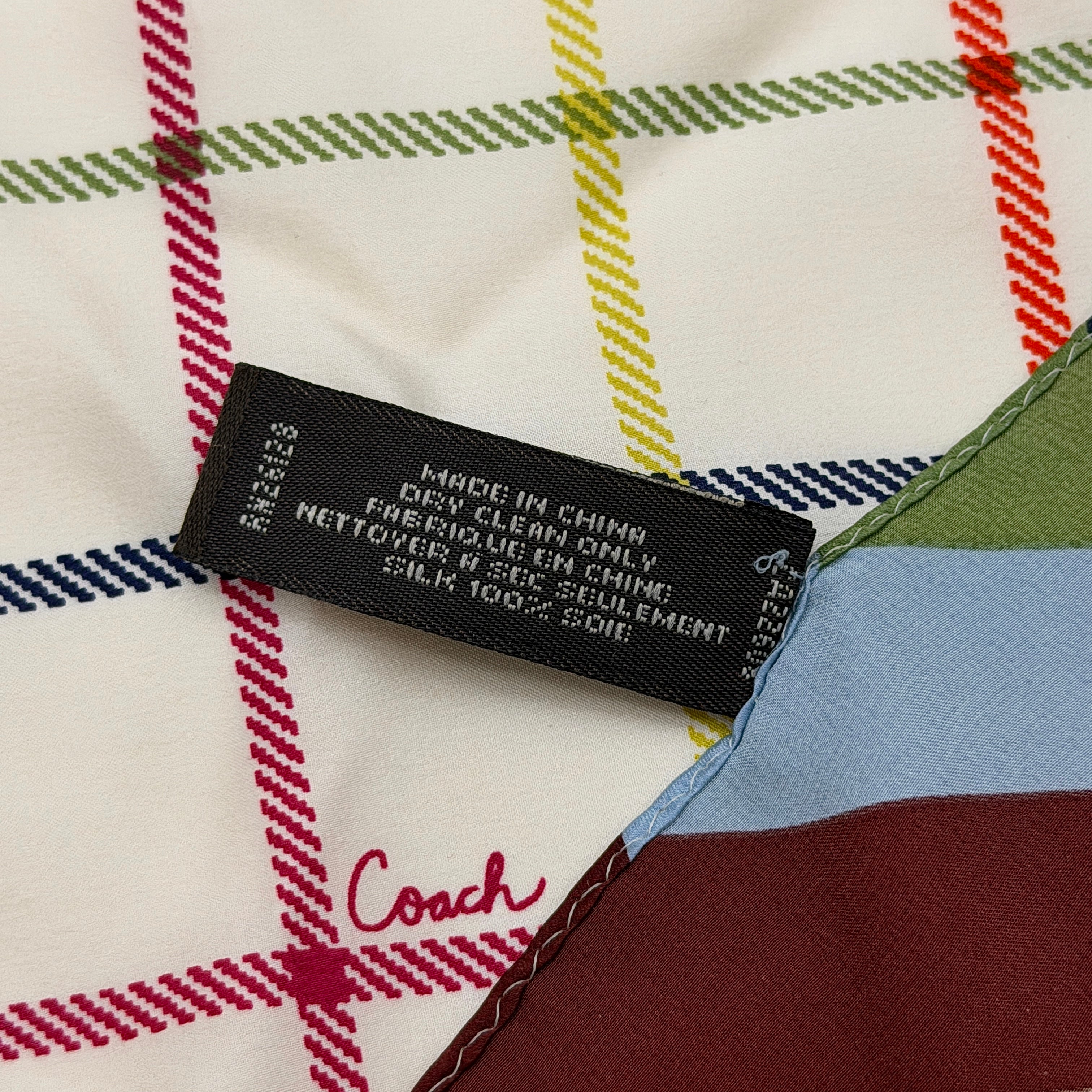 Coach Stripe Silk Scarf Multicolor