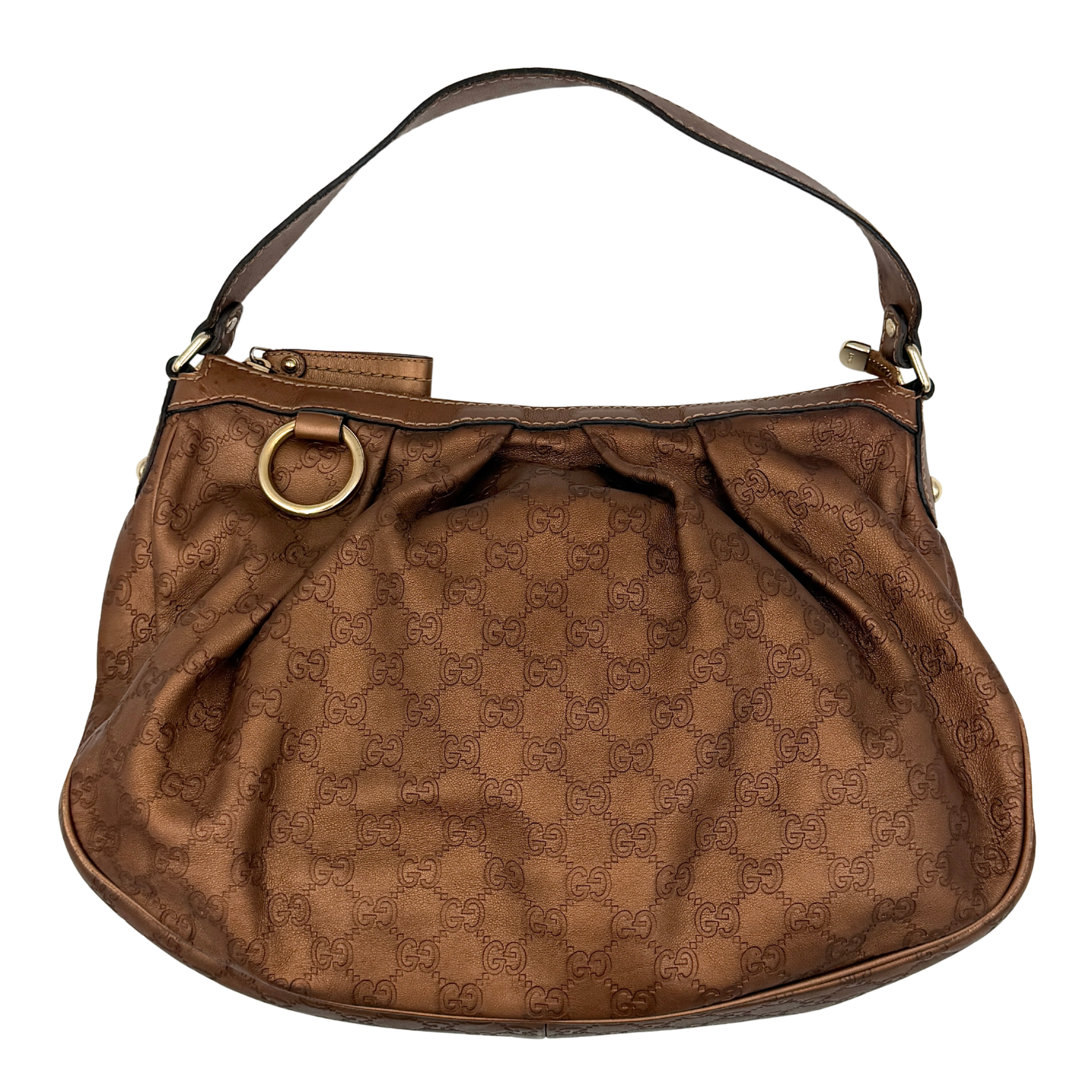 Gucci GG Monogram Sukey Hobo Shoulder Bag Brown