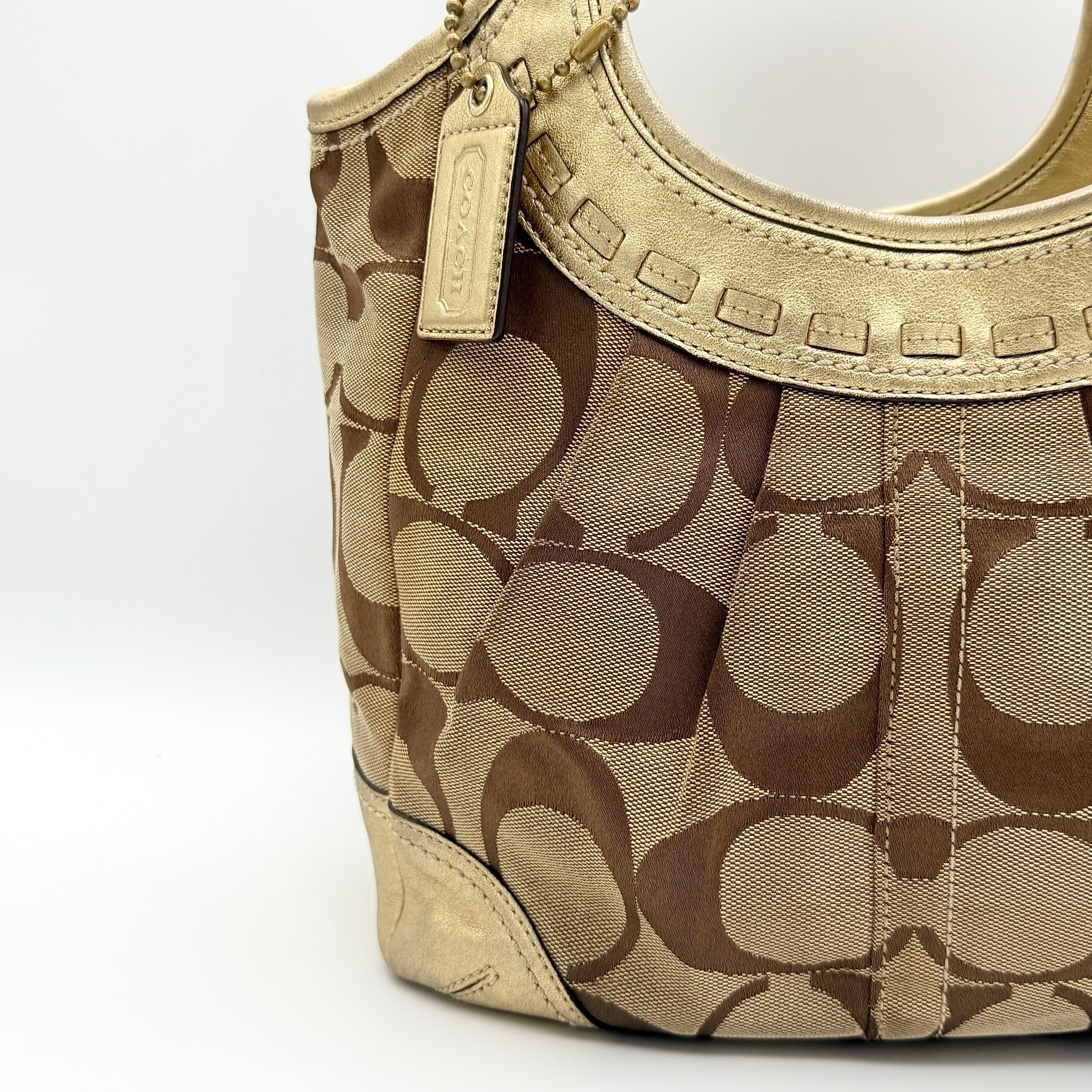 Coach Ergo Hobo Shoulder Bag Beige/Gold