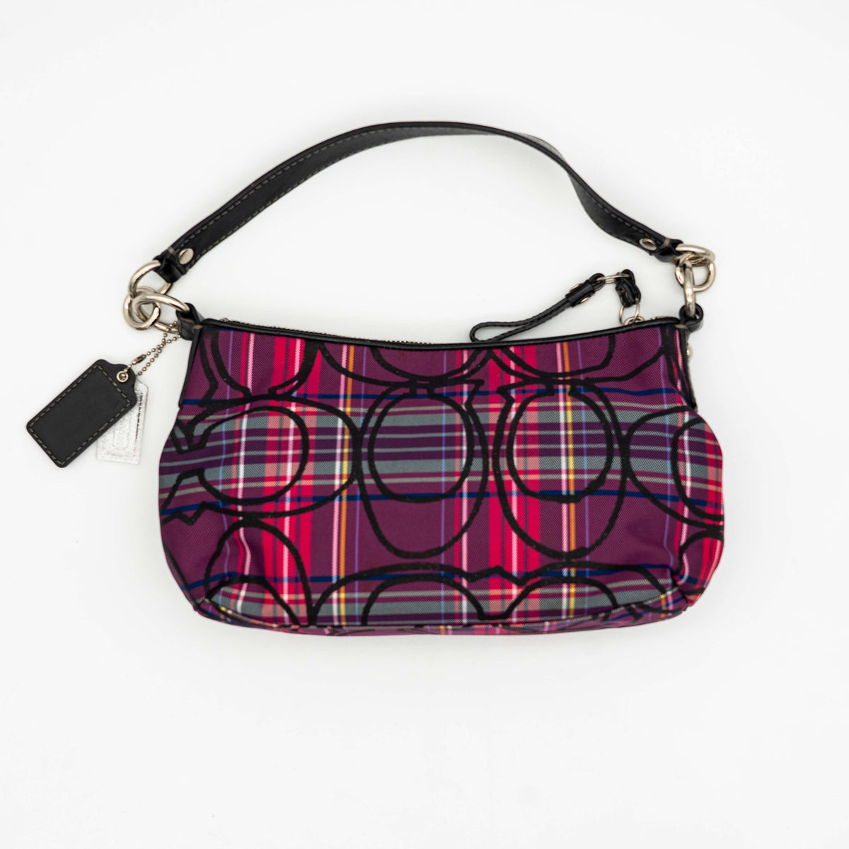 Coach 2Way Signature Poppy Tartan Shoulder Bag Multi