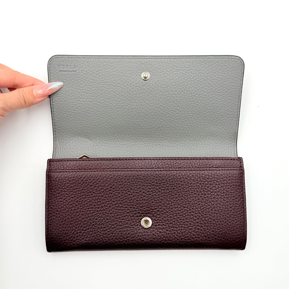 Furla Dafne Leather Long Wallet Burgundy