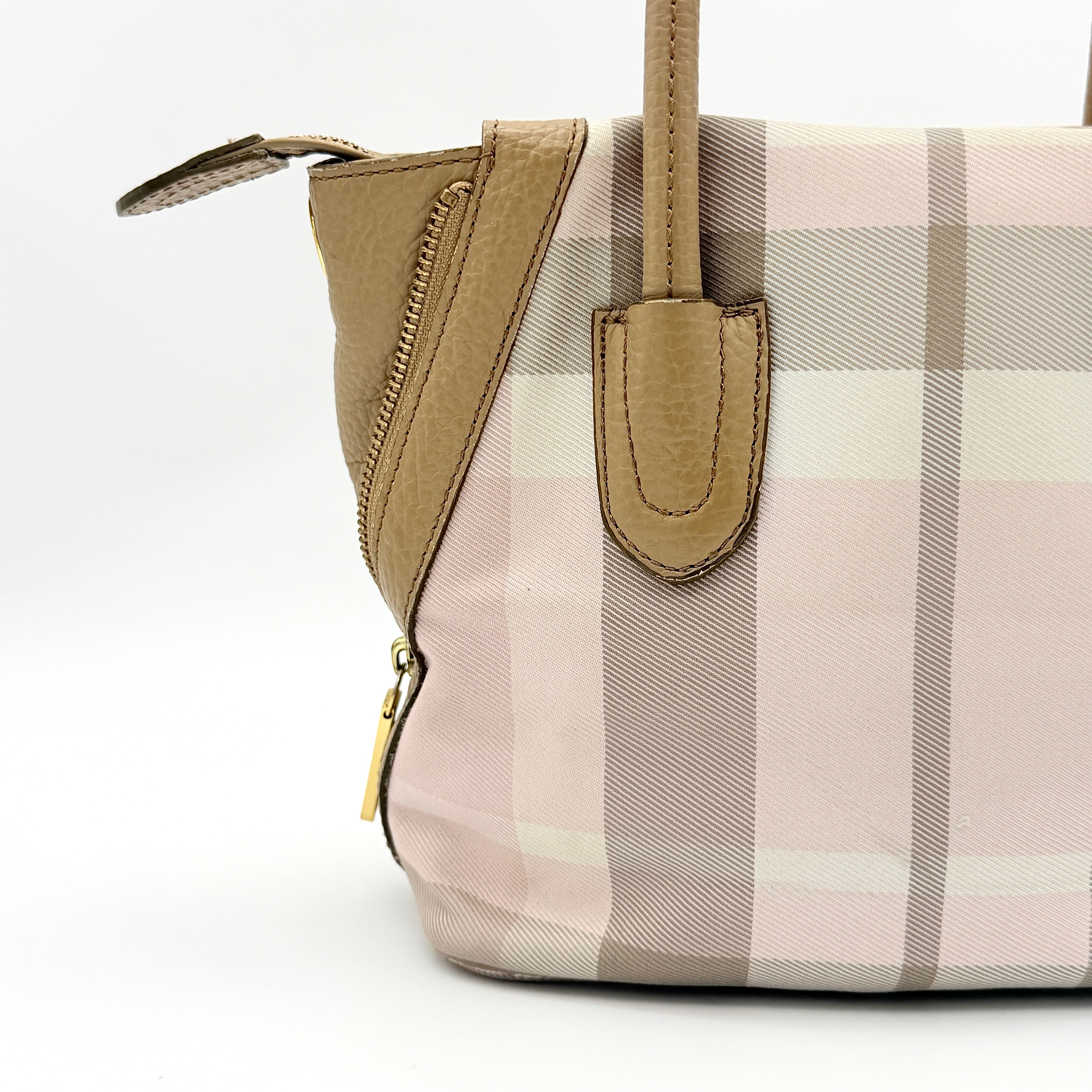 Burberry Blue Label 2Way Dome Check Shoulder Bag White/Brown