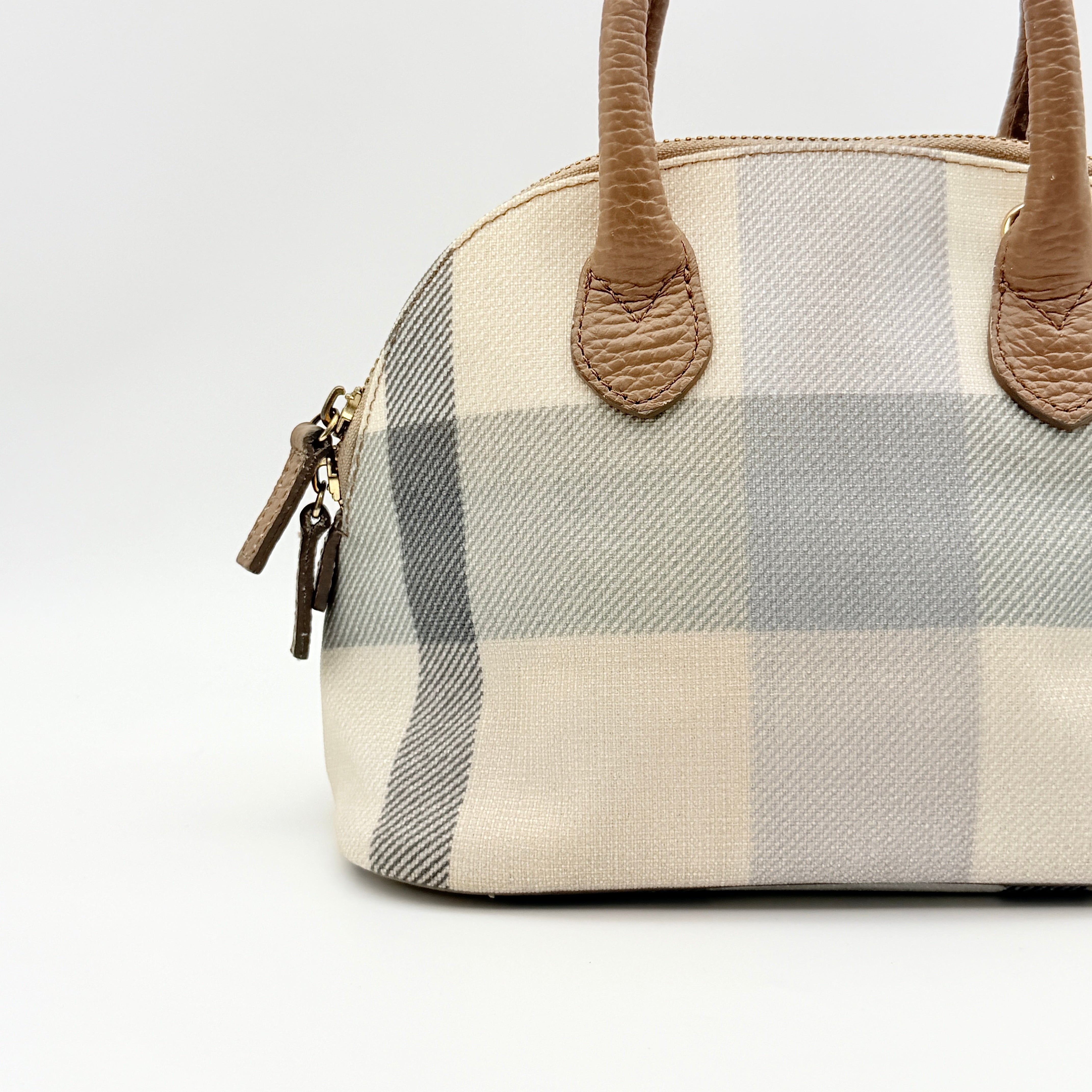 Burberry Blue Label 2Way Dome Check Shoulder Bag White/Brown