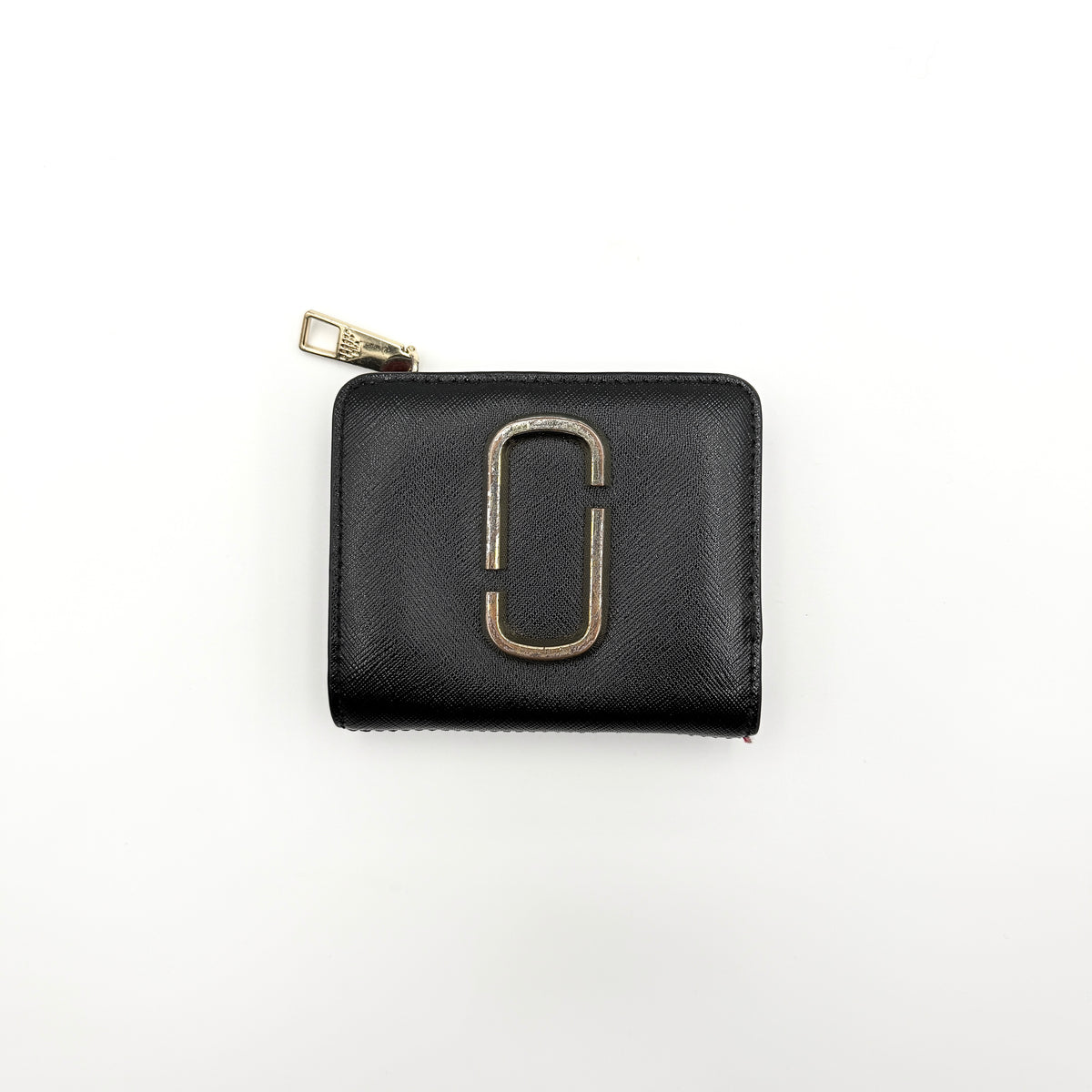 Marc Jacobs The Snapshot Mini Compact Wallet Black/Burgundy