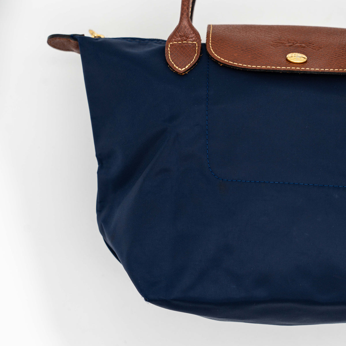 Longchamp Le Pliage Original Handbag Navy Blue/Brown