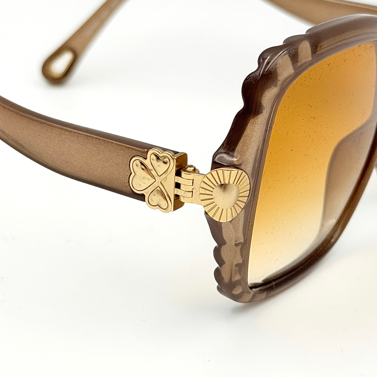 Chloe CE746S Heart Square Sunglasses Brown/Gold