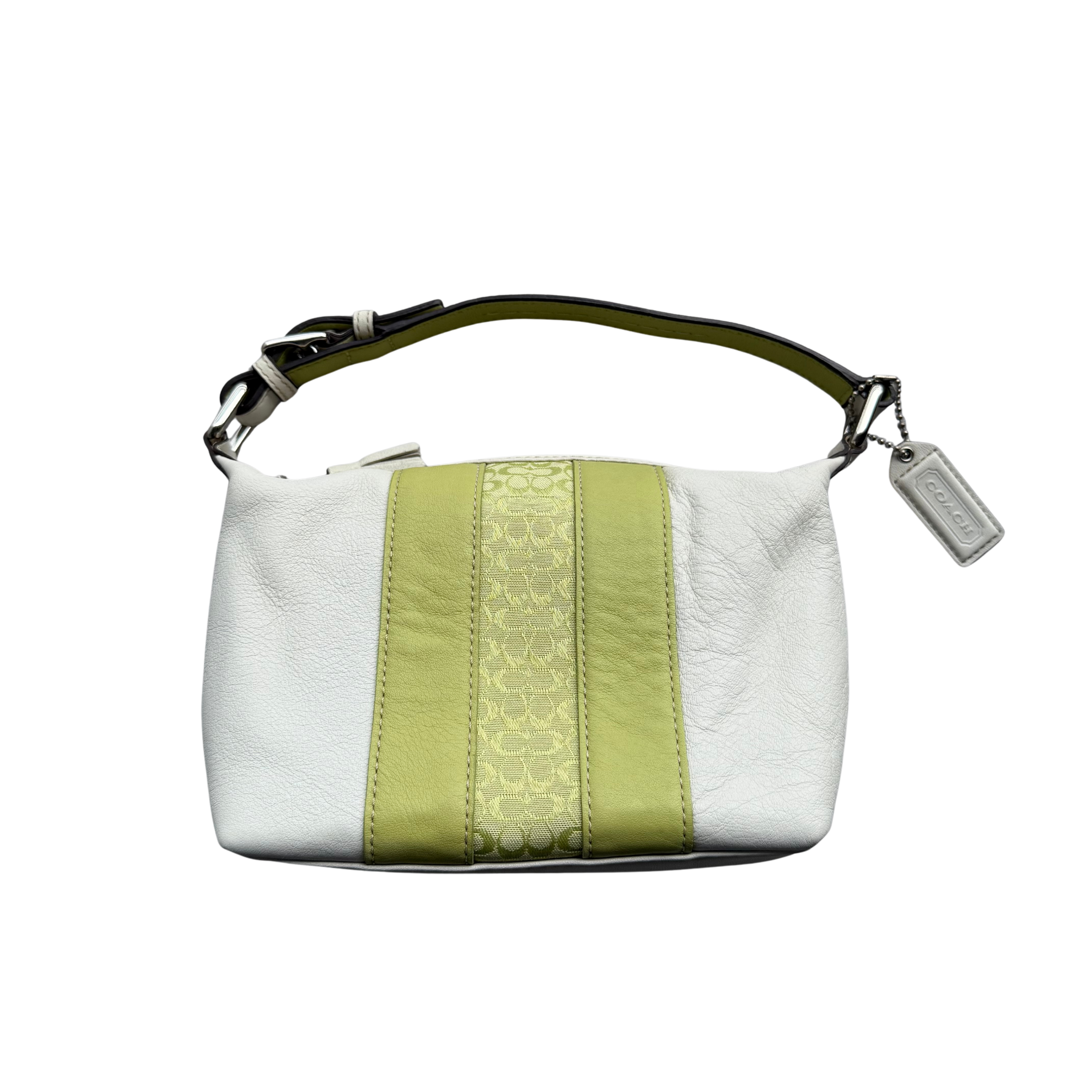 Coach Signature Stripe Mini Hobo ShoulderBag Green/White