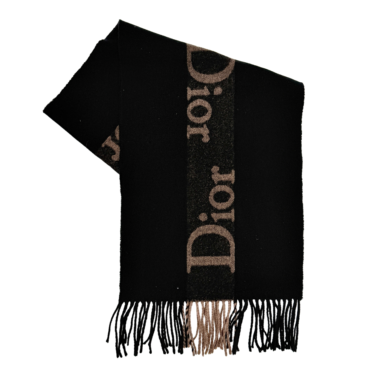 Dior Spell Out Logo Scarf Black/Brown