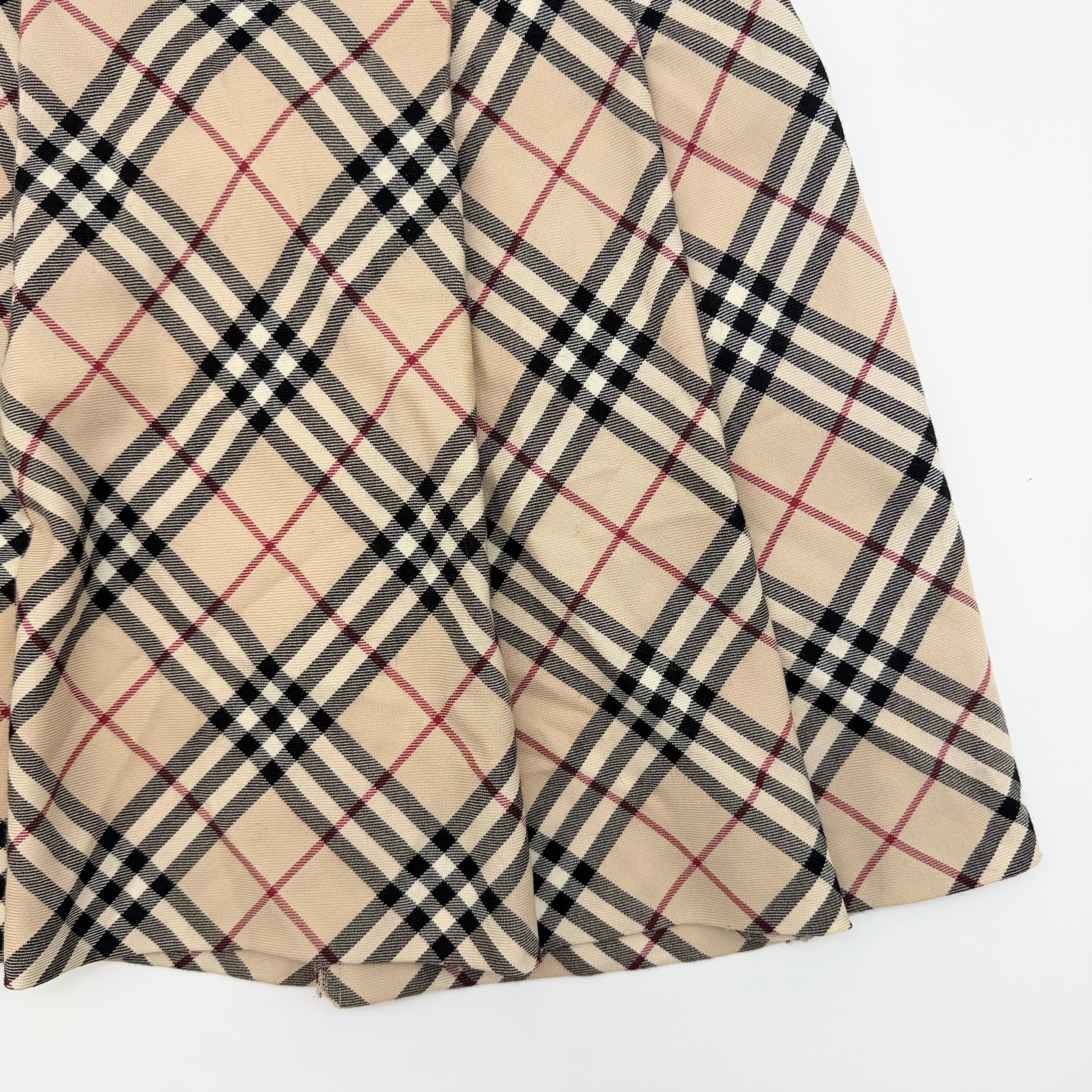 (38) Burberry London Nova Check Flare Skirt Beige