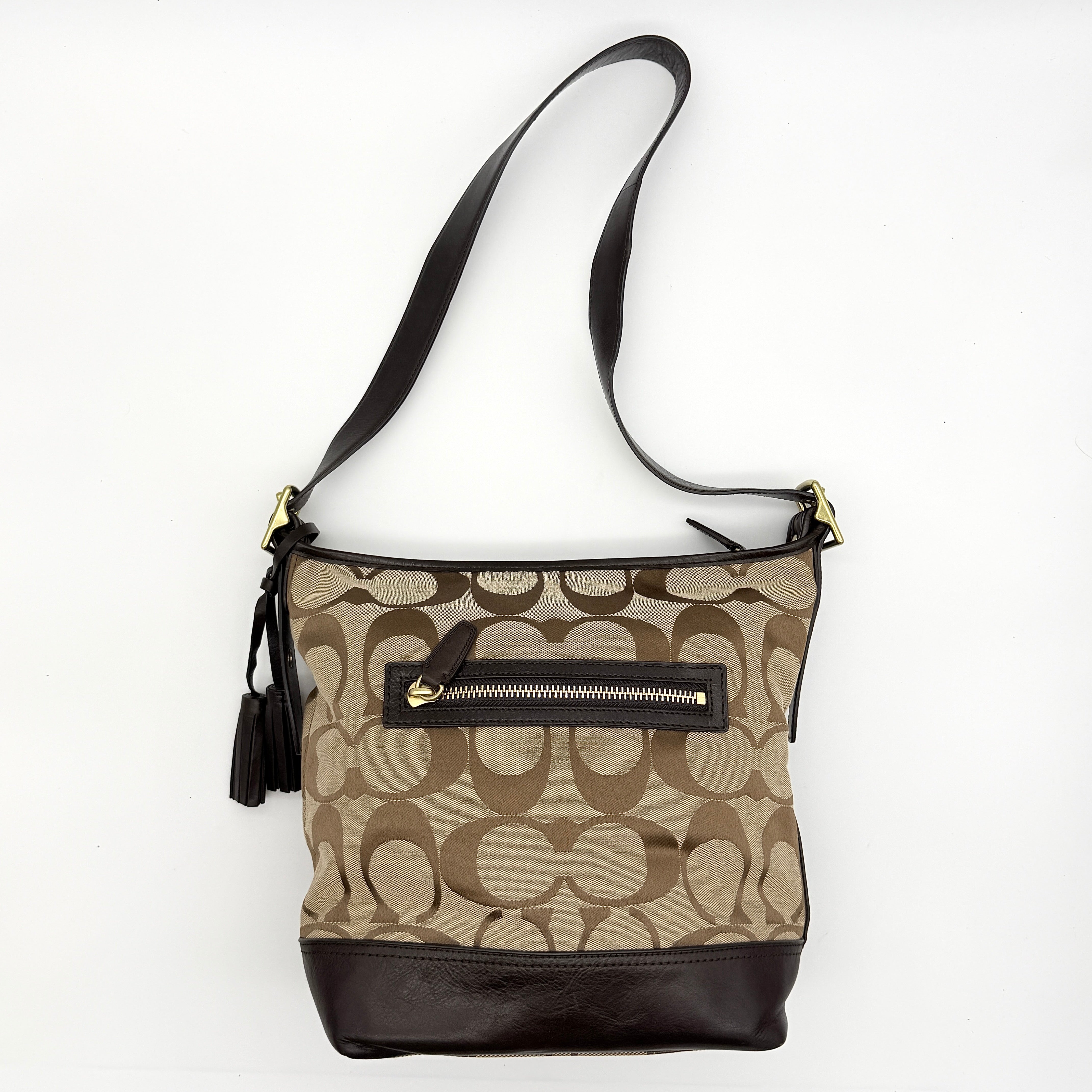Coach Signature Legacy Hobo Bag Beige/Brown