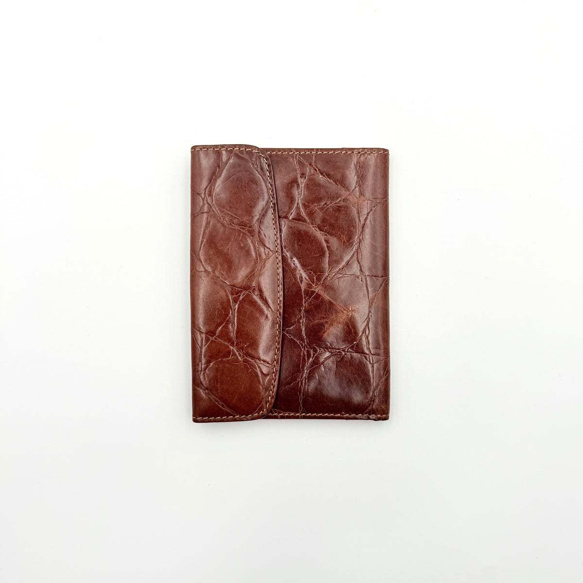 Furla Croc Embossed Leather Organizer Wallet Brown
