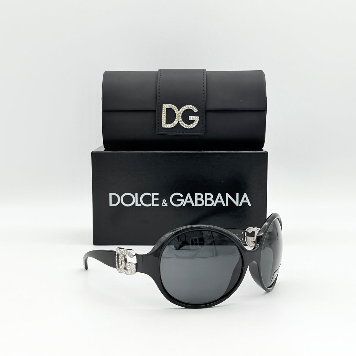 Dolce & Gabbana DG6030B DG Rhinestone Sunglasses Black