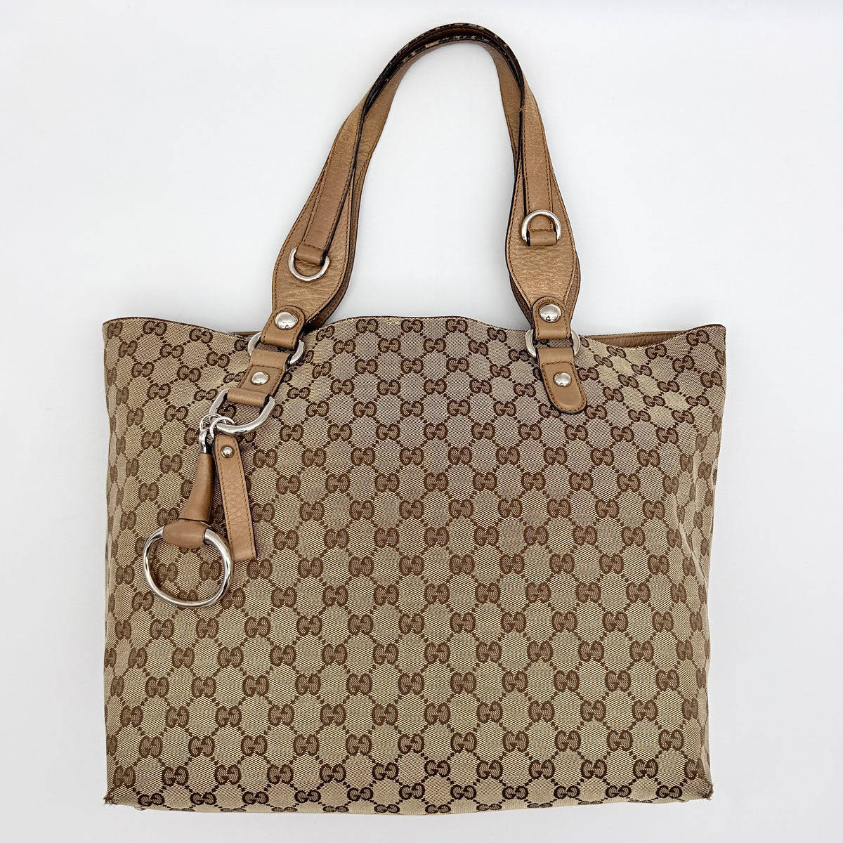 Gucci GG Monogram Icon Bit Shoulder Bag Beige/Brown