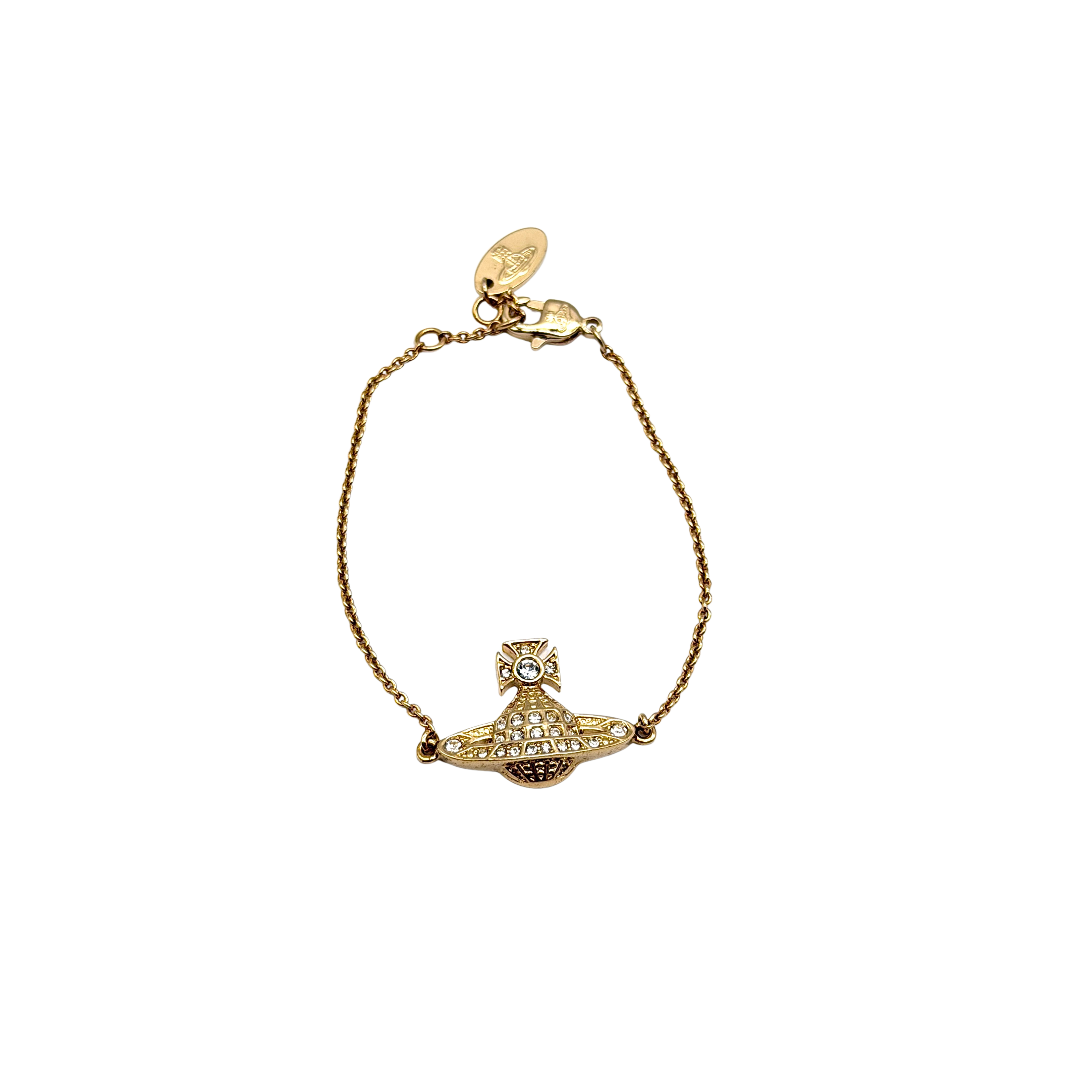 Vivienne Westwood Rhinestone Orb Bracelet Gold
