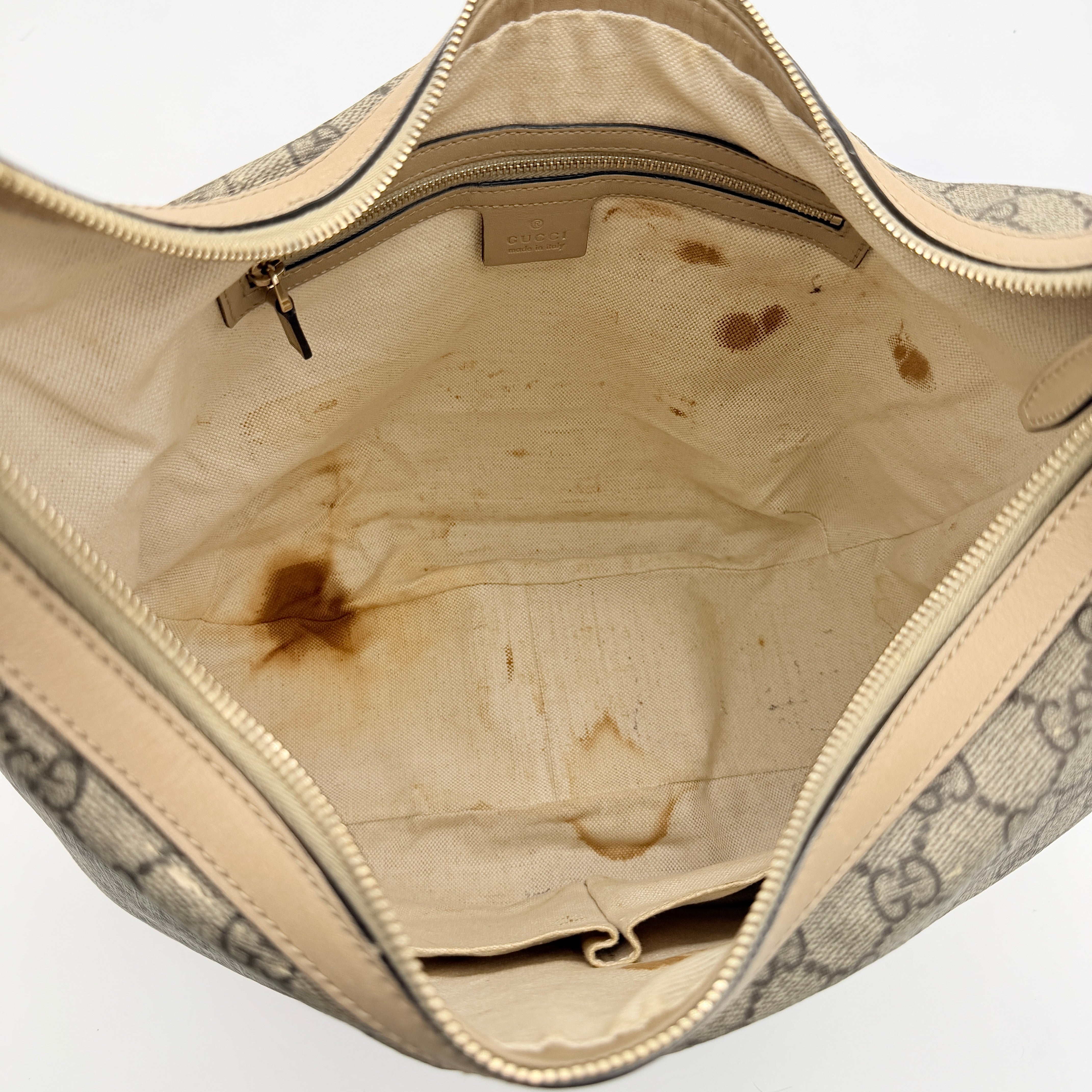 Gucci GG Monogram Nice Hobo Shoulder Bag Beige