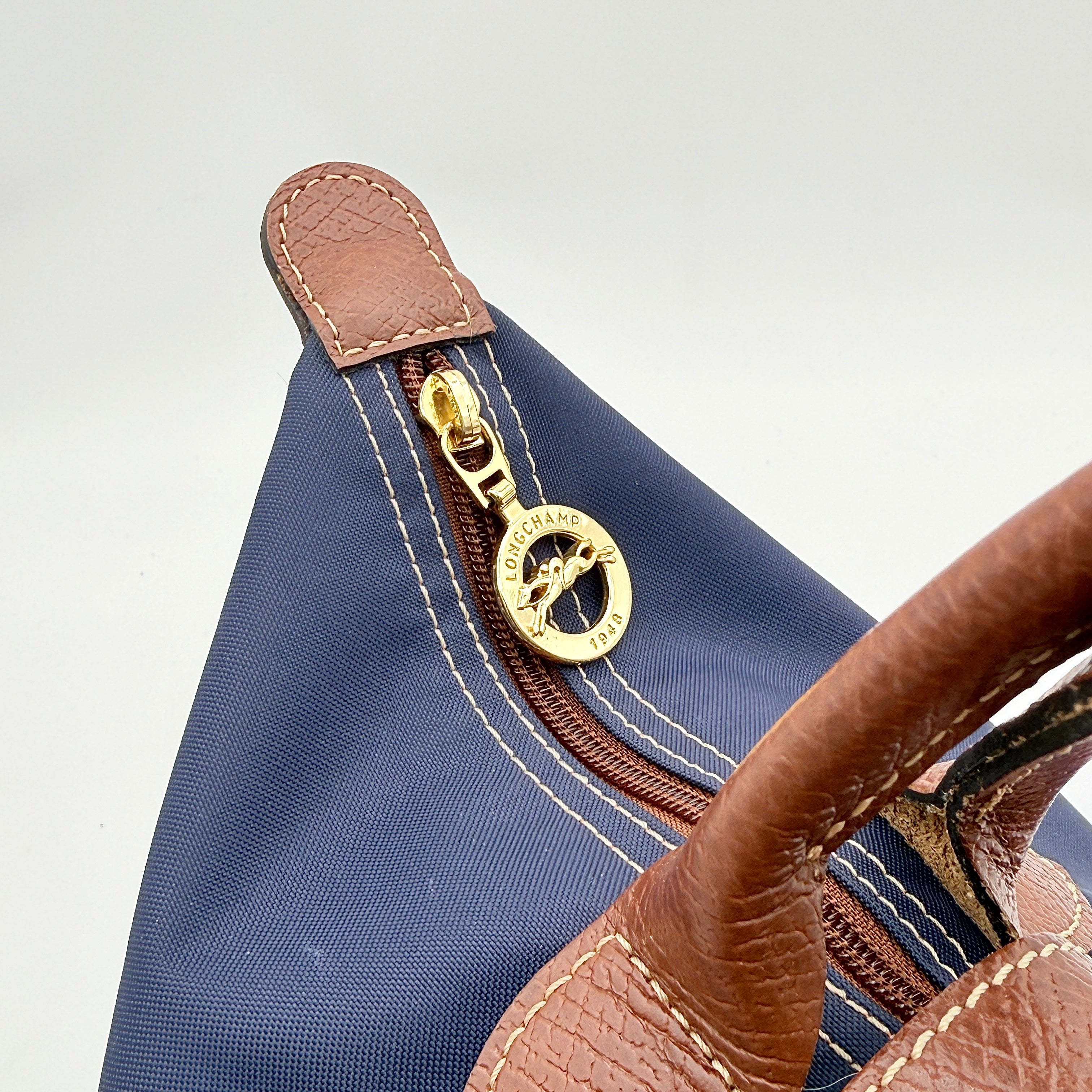 Longchamp Le Pliage Nylon Tote Bag Blue/Pink