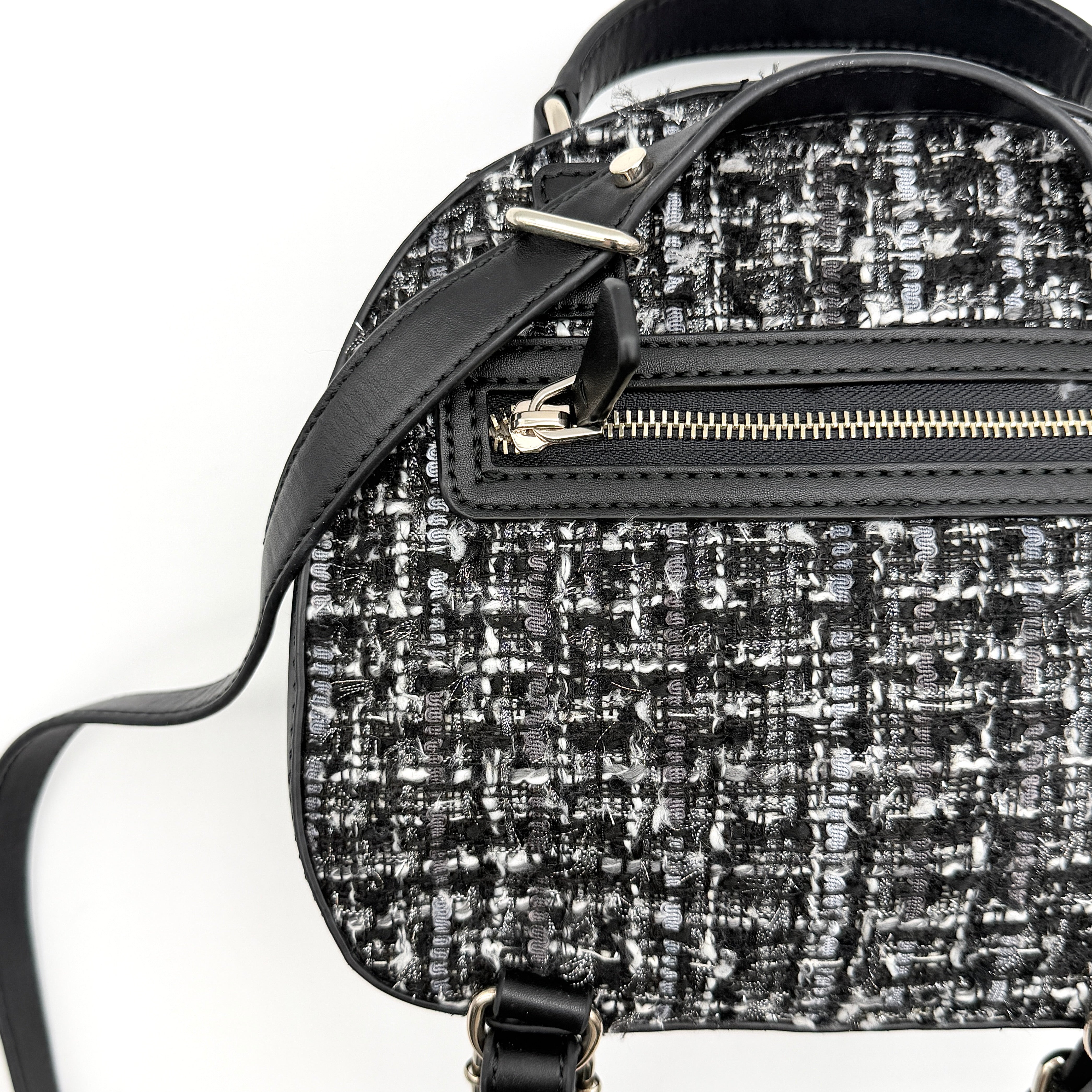 Guess Viola Tweed Convertible Crossbody Backpack Black