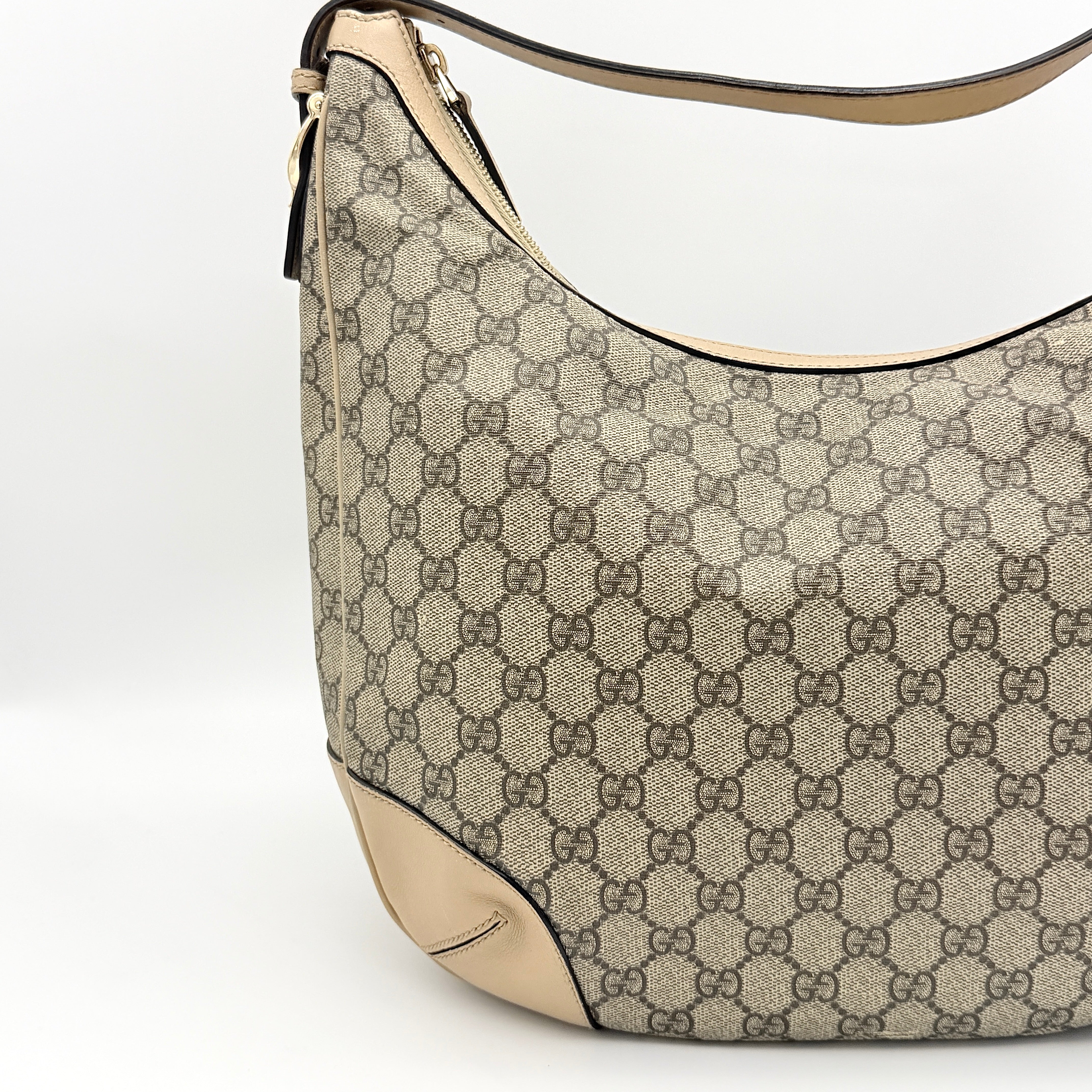 Gucci GG Monogram Nice Hobo Shoulder Bag Beige