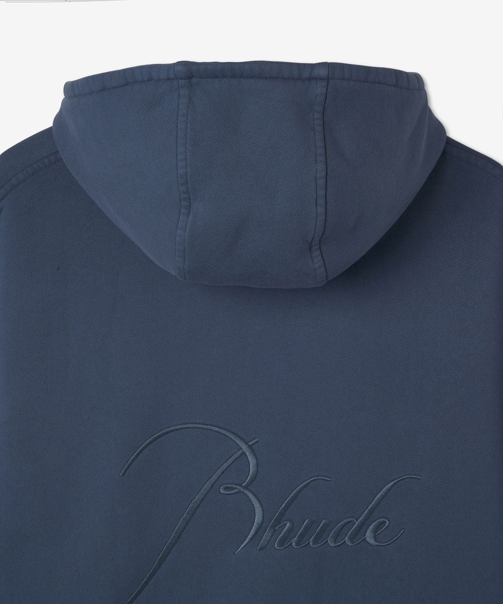 Rhude Blue Embroidered Hoodie