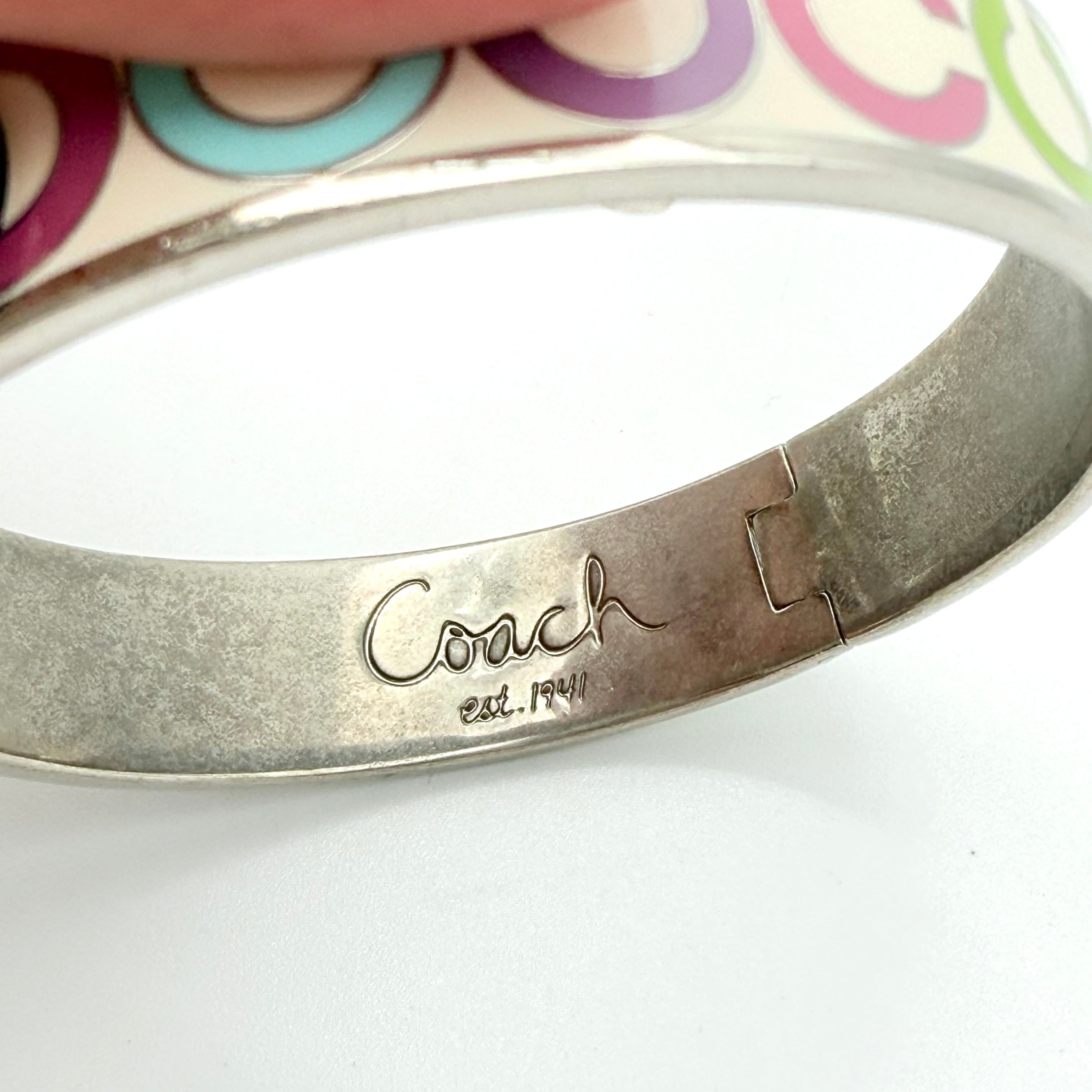 Coach Enamel Bangle Bracelet Multicolor