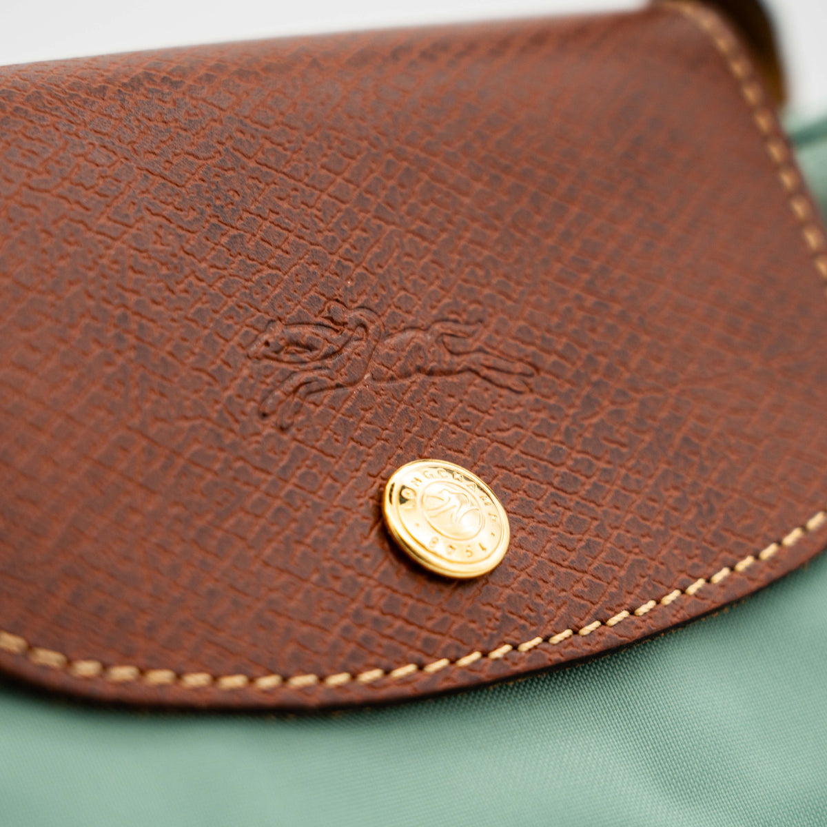 Longchamp Le Pliage Original Handbag Light Green/Brown