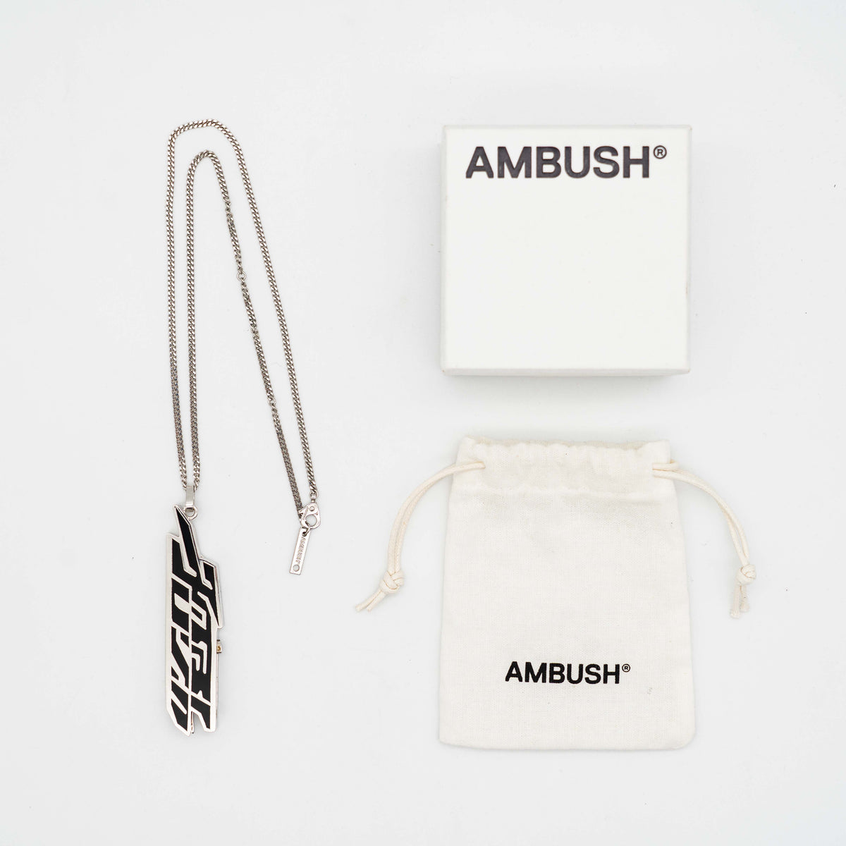 AMBUSH Y2K USB Charm Necklace Black/Silver