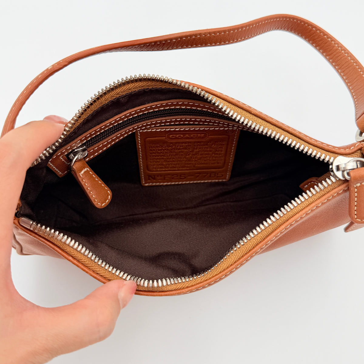 Coach Y2K Demi Leather Shoulder Bag Brown