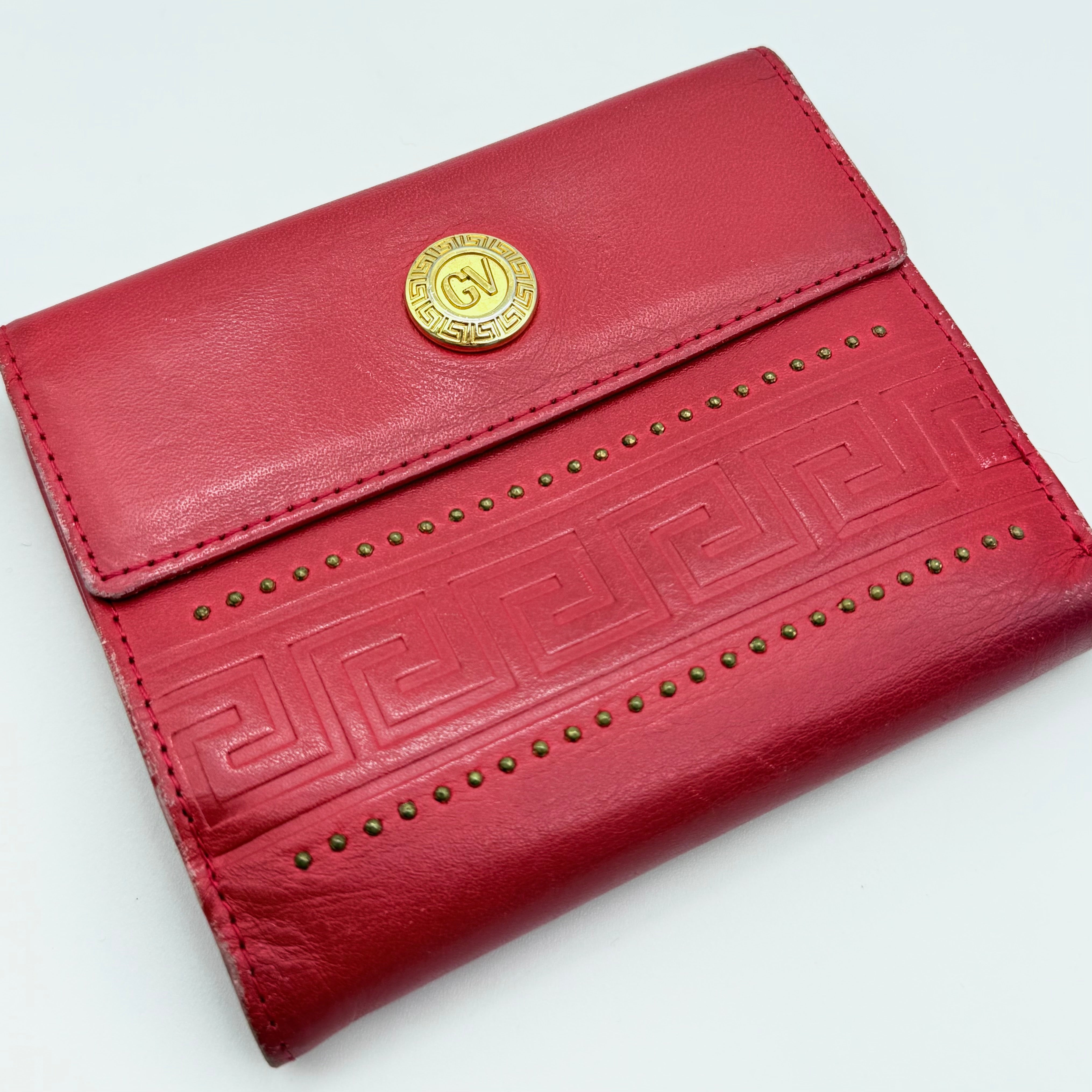 Versace Quilted Leather Wallet Red