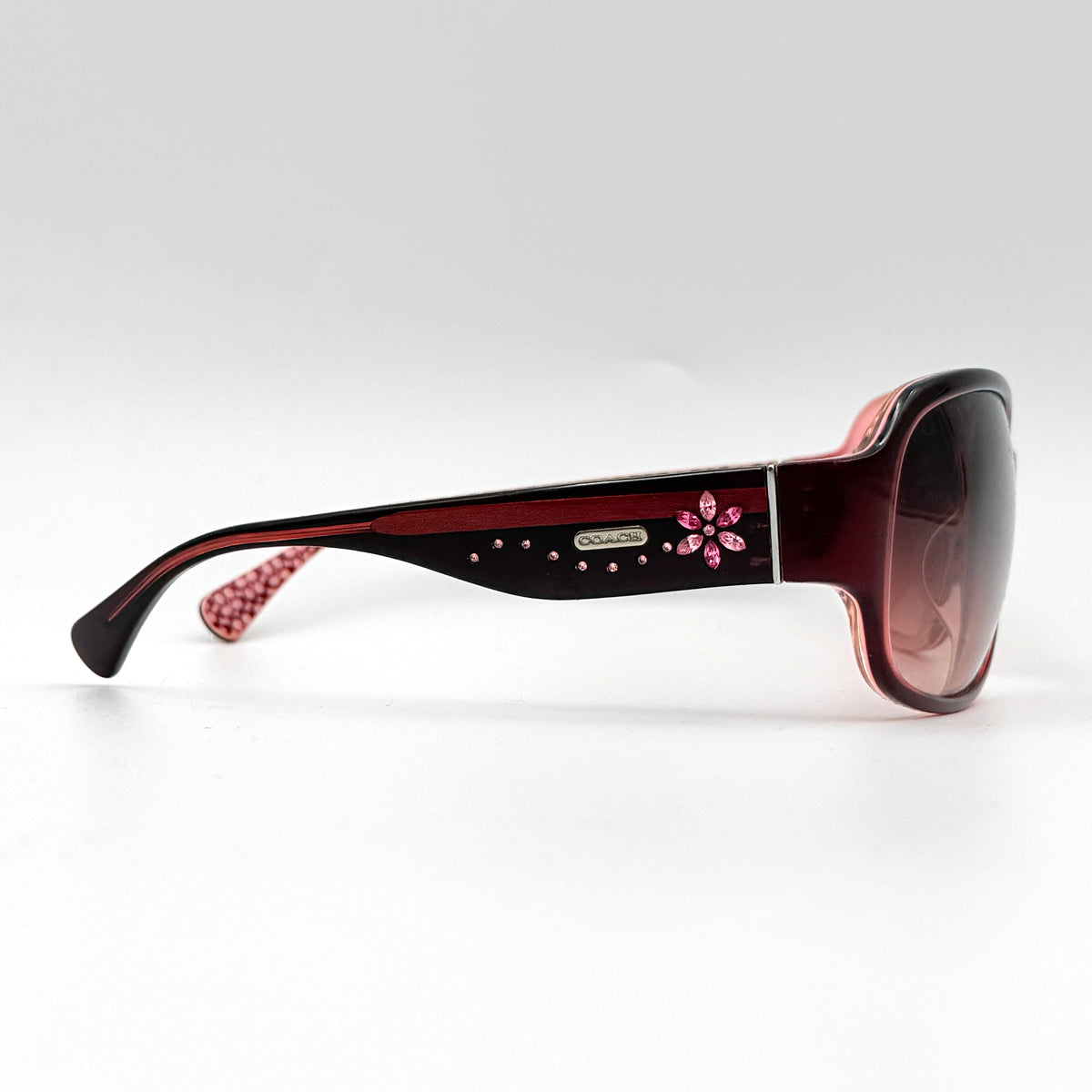 Coach Marlow (S787A) Crystal Floral Sunglasses Burgundy