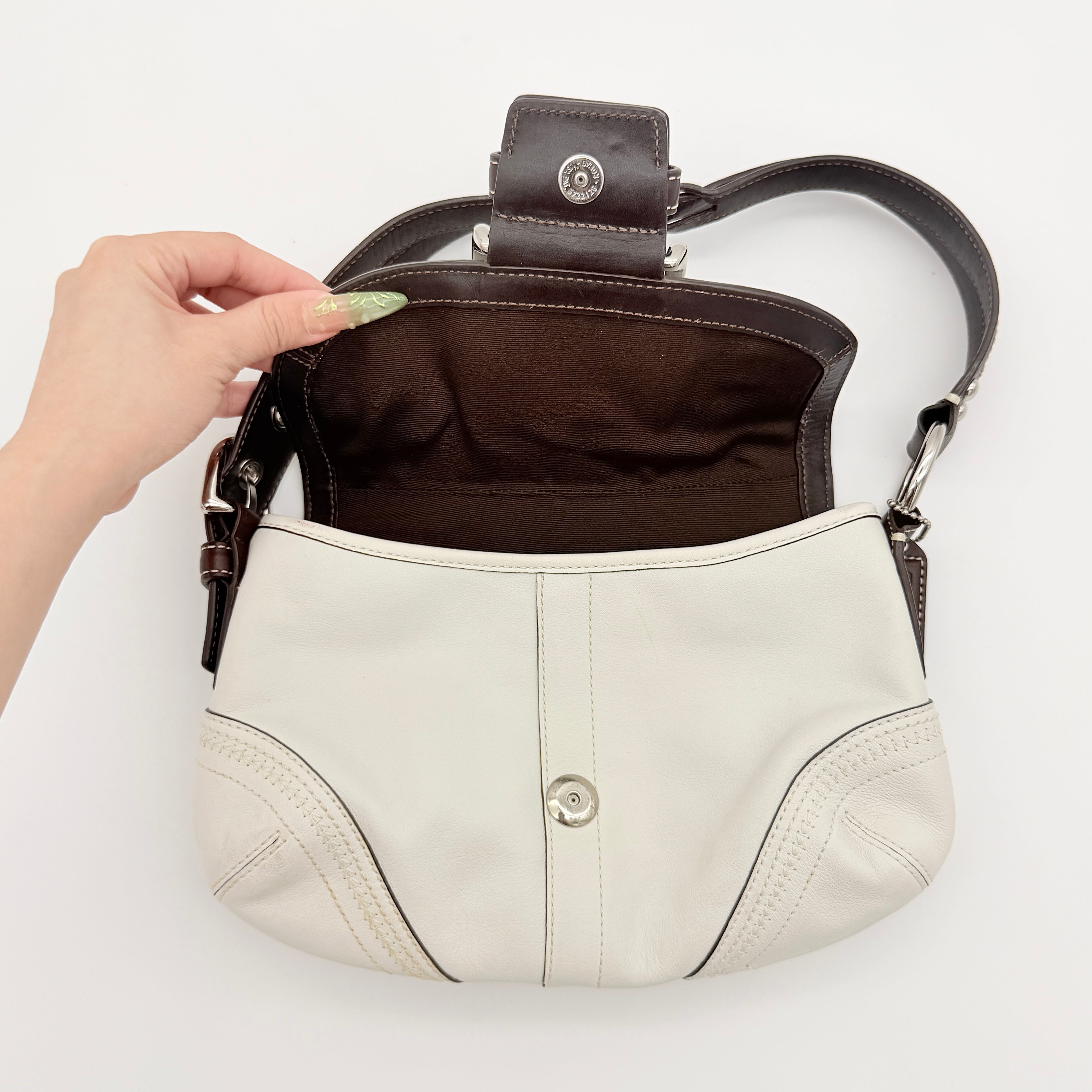 Coach Y2K Signature Soho Buckle Shoulder Bag Ivory/Brown