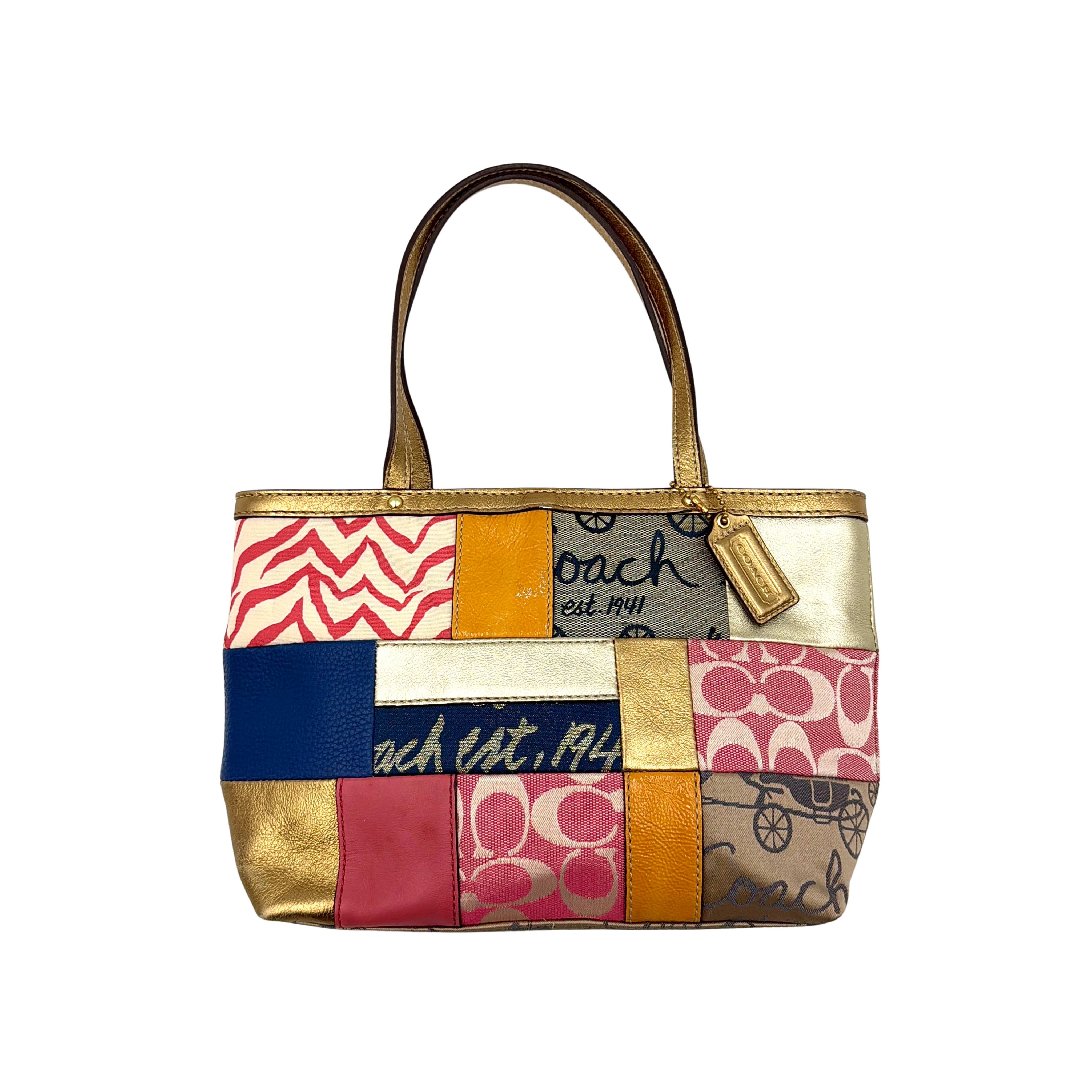 Coach Y2K Signature Patchwork Tote Bag Multicolor