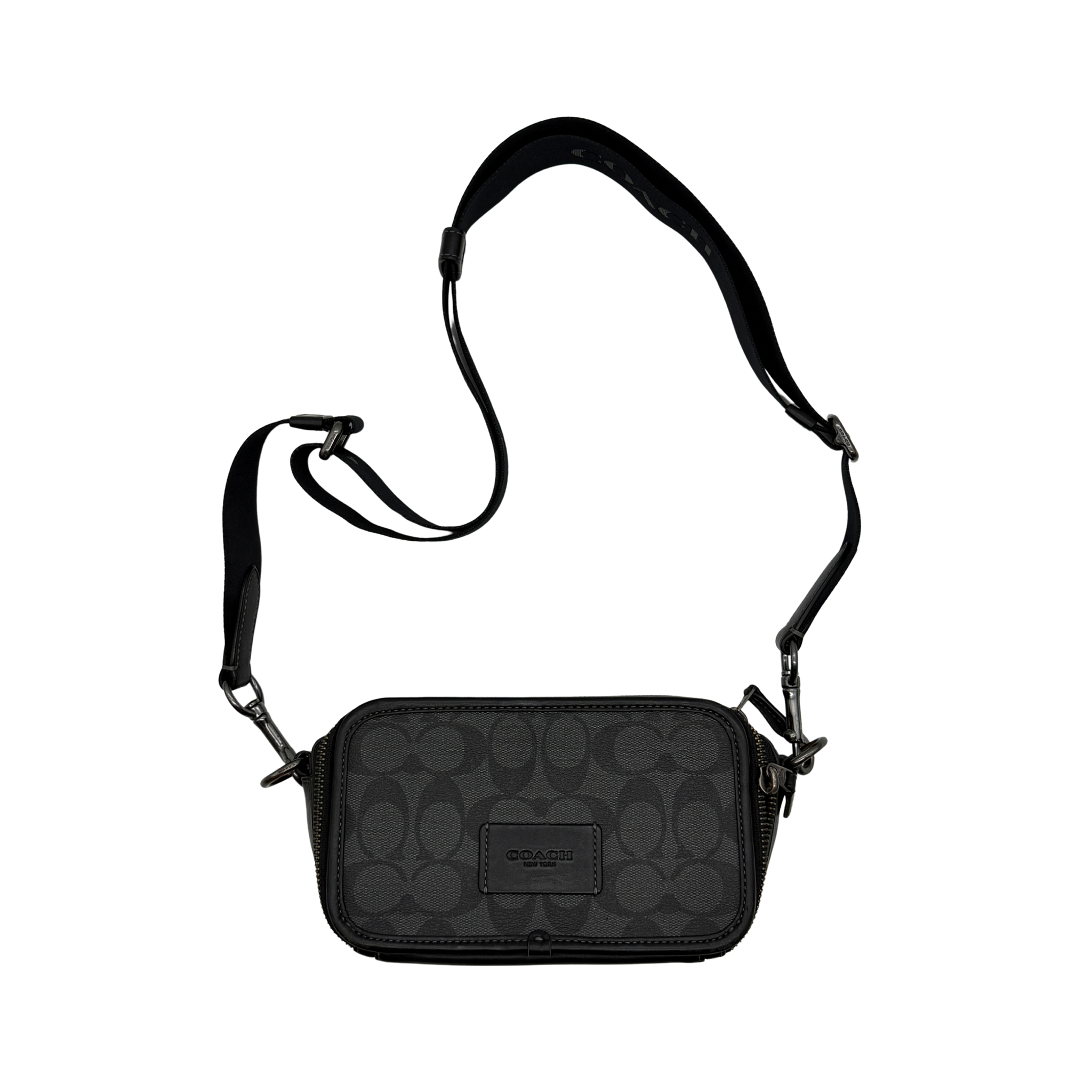 Coach Signature Graham Crossbody Bag Black/Grey