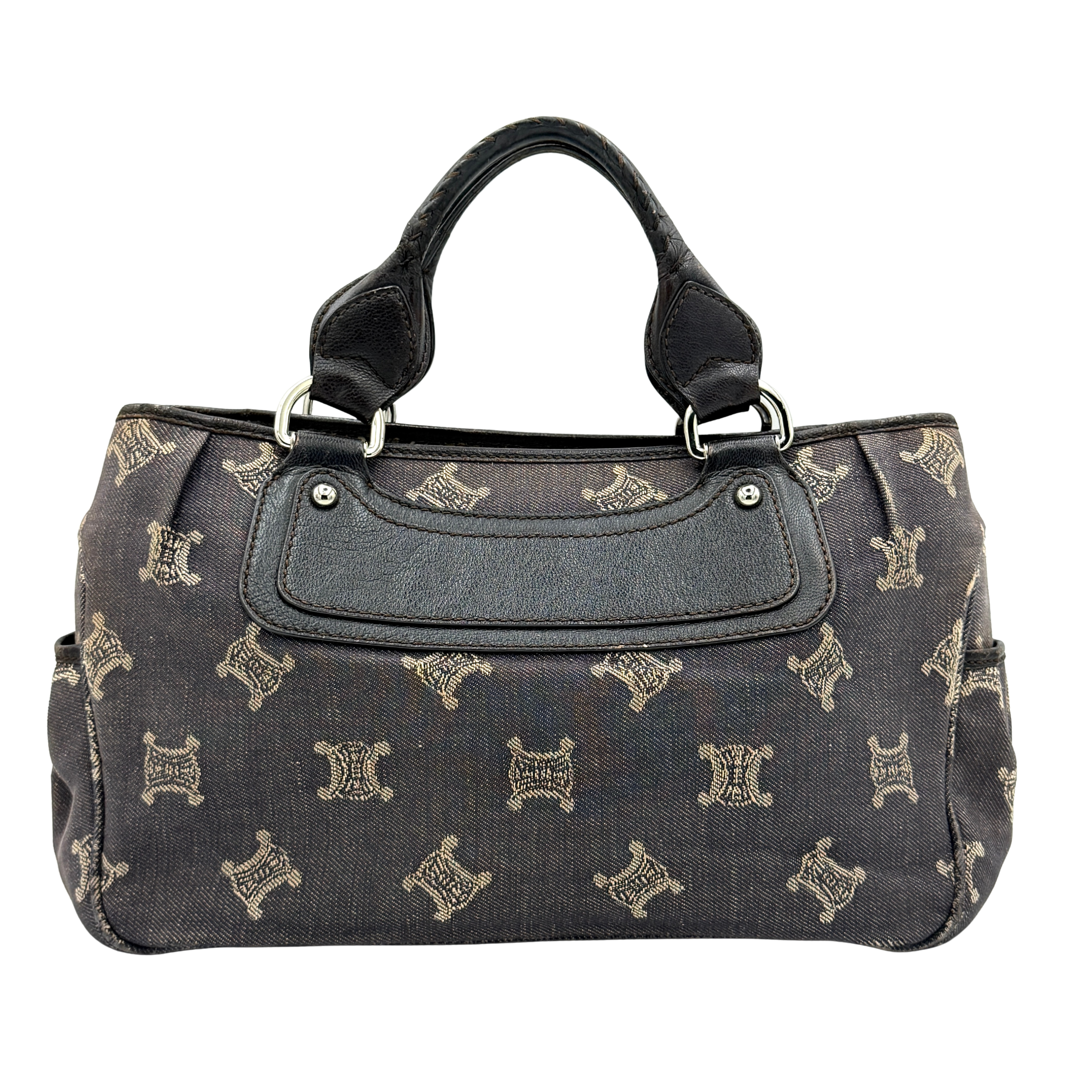 Celine Macadam Boogie Denim Leather Canvas Handbag